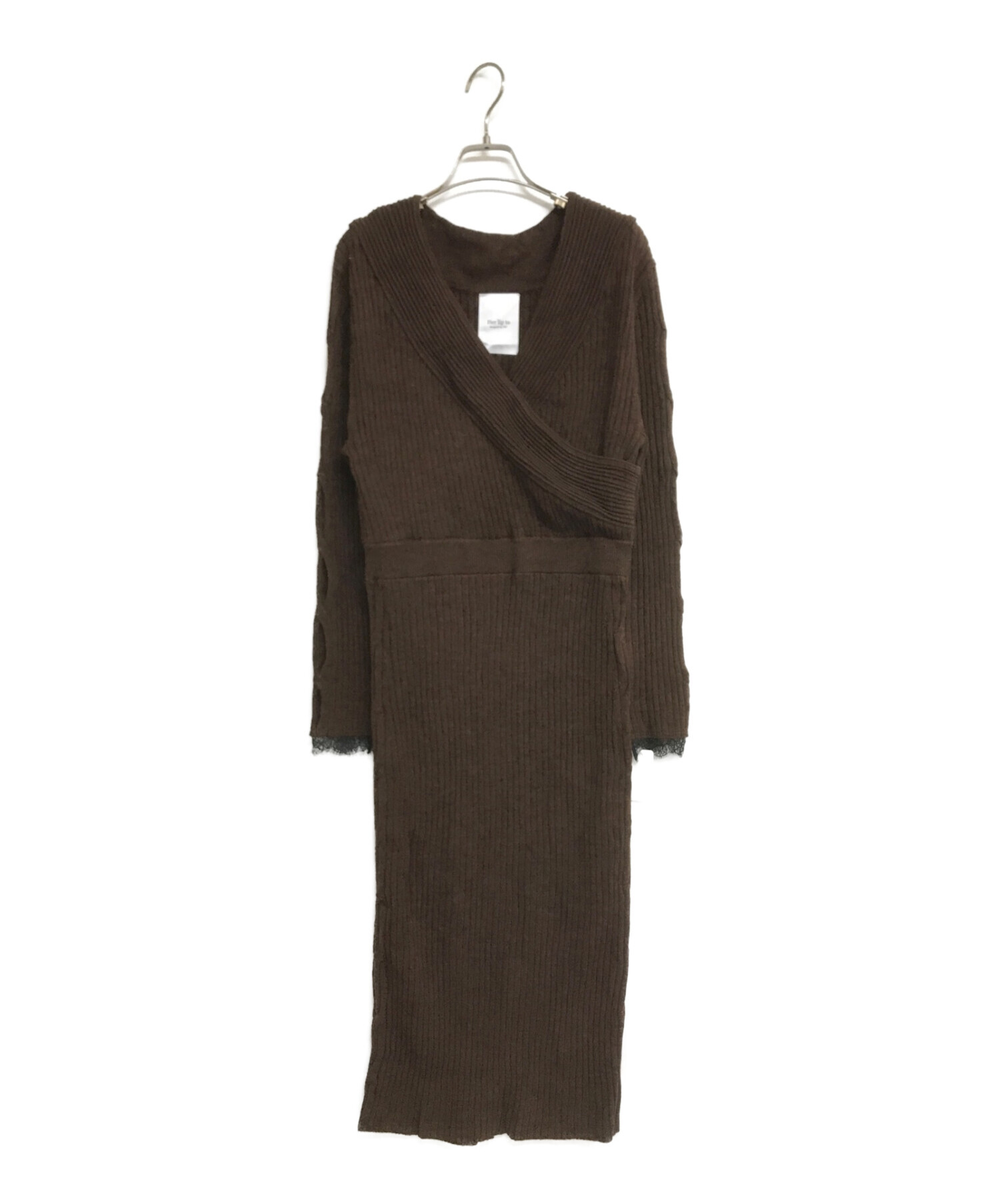 Herlipto Ruffle Wrap Rib Knit Dress Herlipto タグ付き Ruffle Wrap