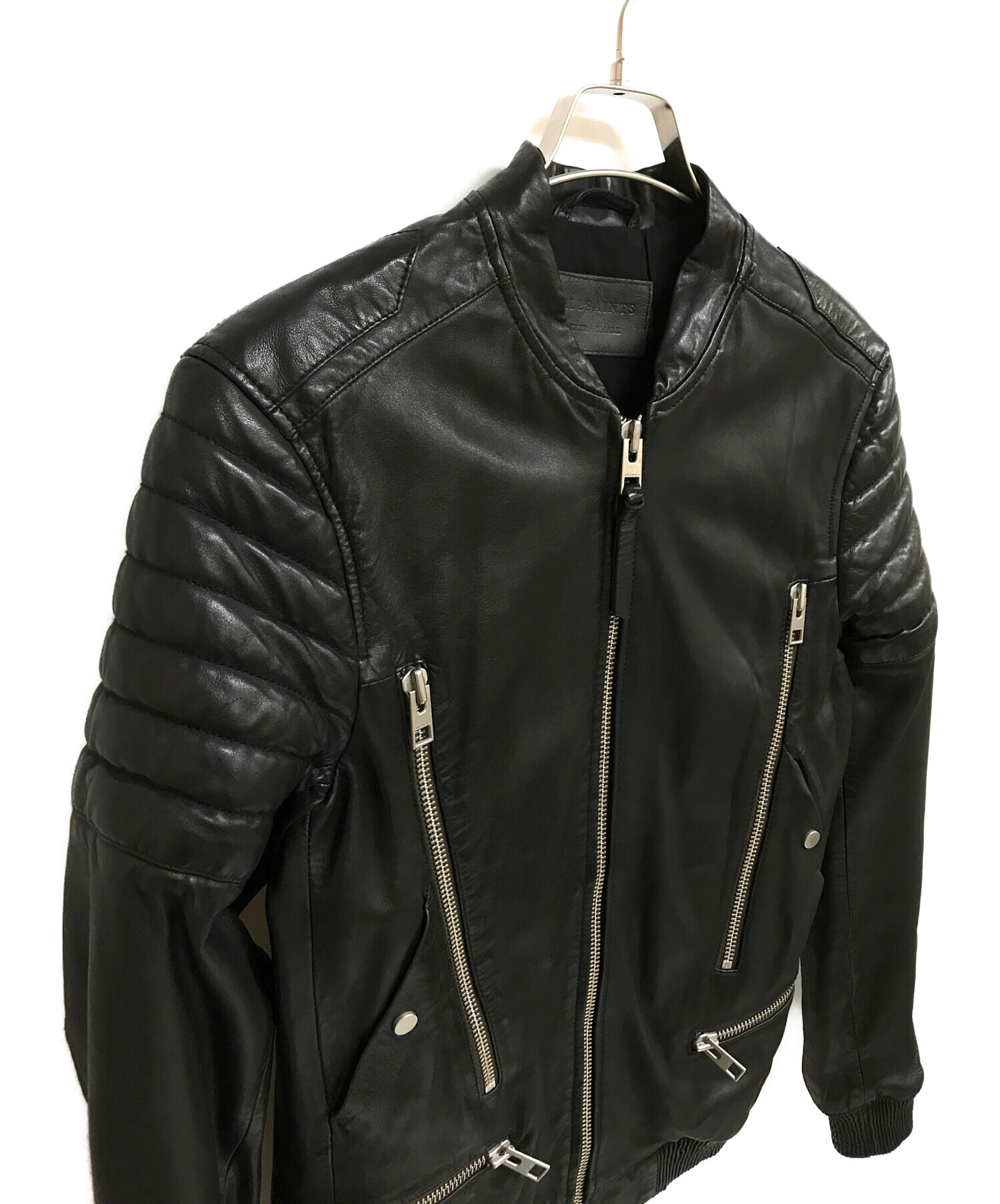 オールセインツ　レザージャケット 黒　US4サイズ 中古・古着通販】ALL SAINTS (オールセインツ) レザージャケット