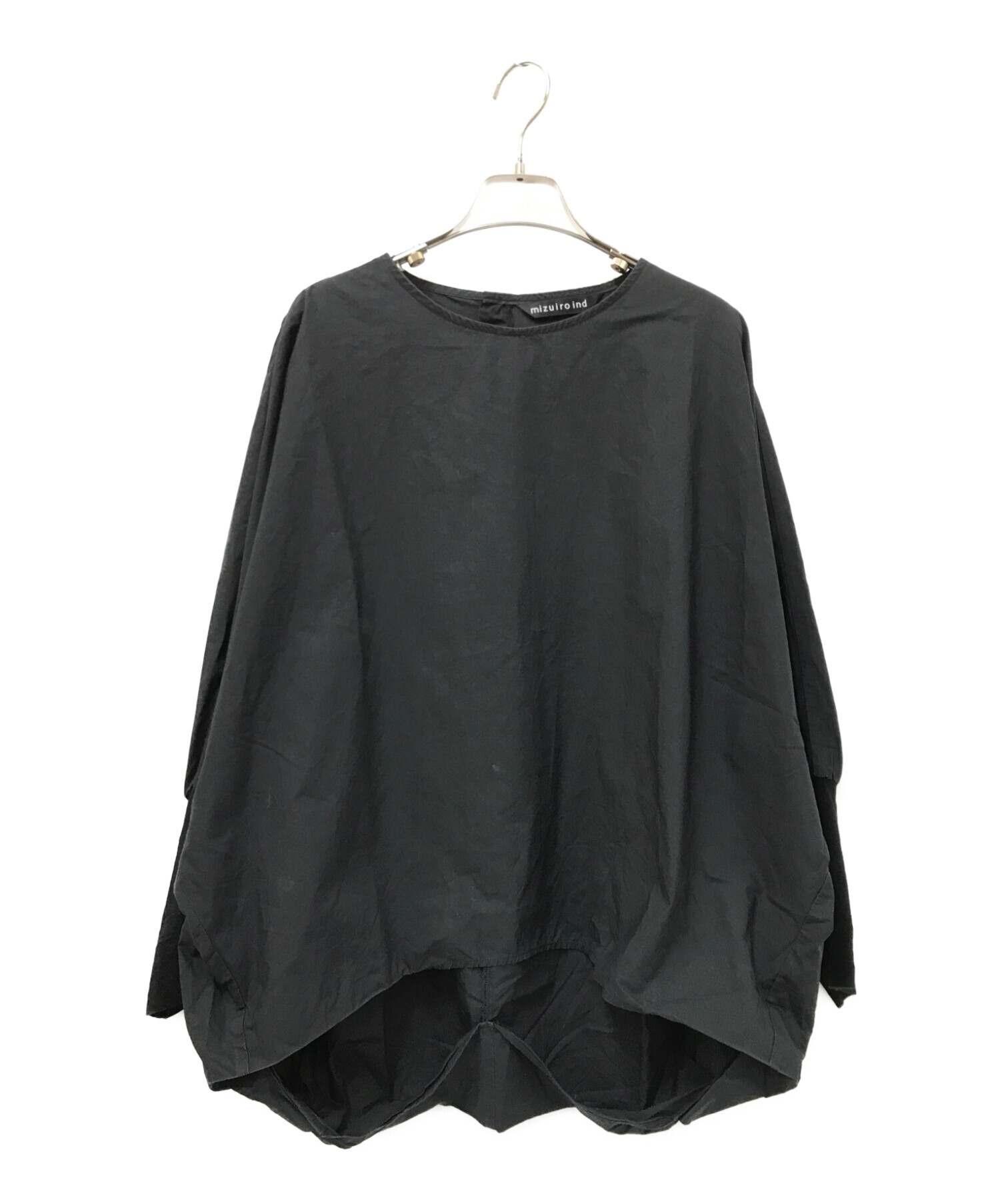 中古・古着通販】mizuiro-ind (ミズイロインド) 長袖ブラウス ブラック 