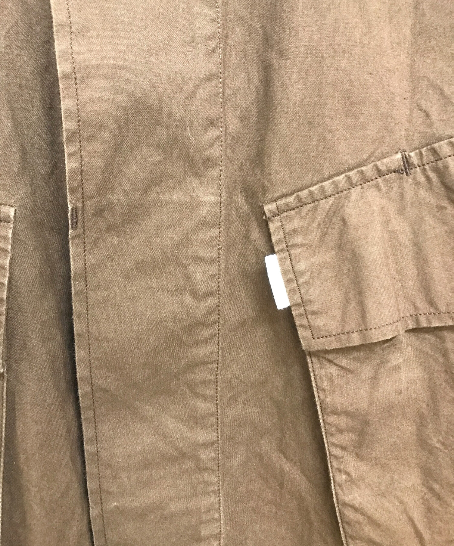 中古・古着通販】SH (エスエイチ) FATIGUE SHIRT-GARMENT DYE ブラウン