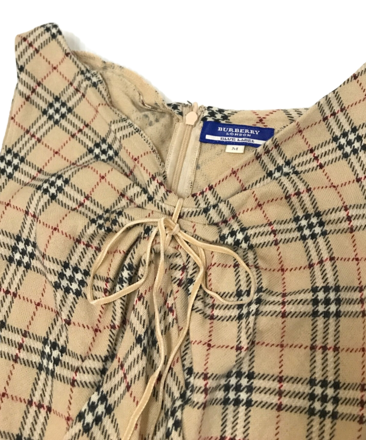 BURBERRY BLUELABELノースリーブ ノバチェックベージュM