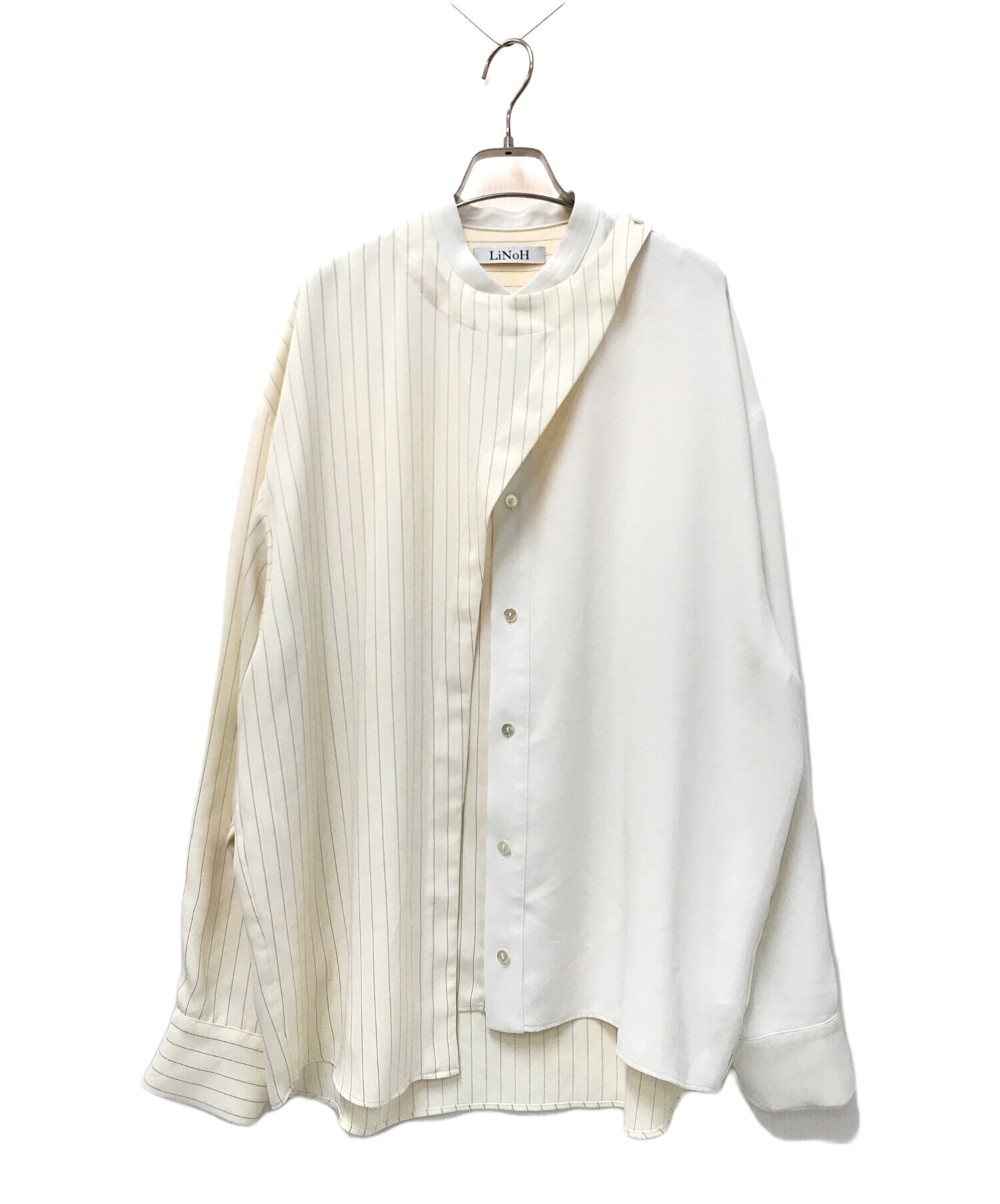 中古・古着通販】LiNoH (リノー) DRAPE LAYERED SHIRT ベージュ サイズ