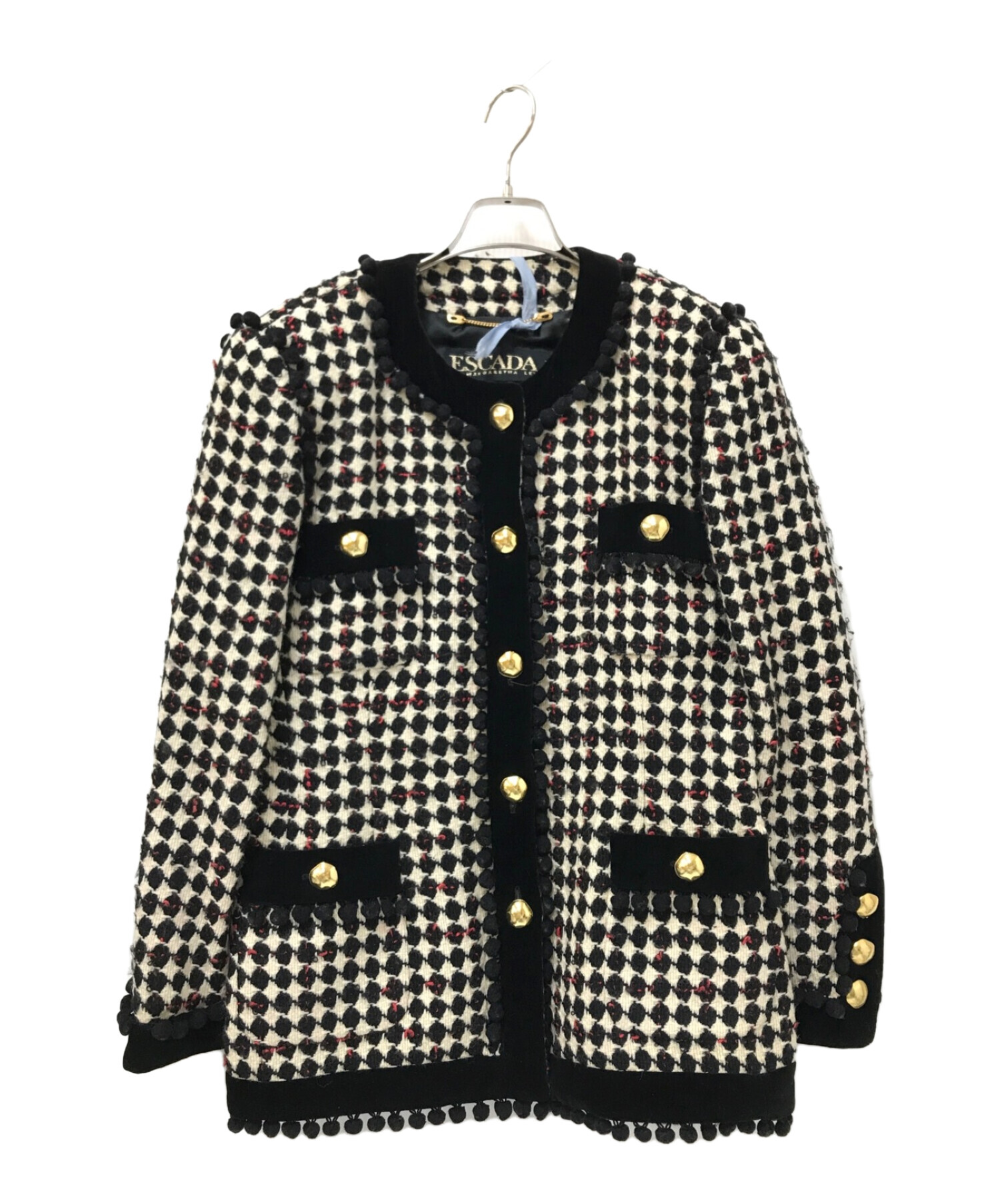 中古・古着通販】ESCADA (エスカーダ) ツィードセットアップ ブラック