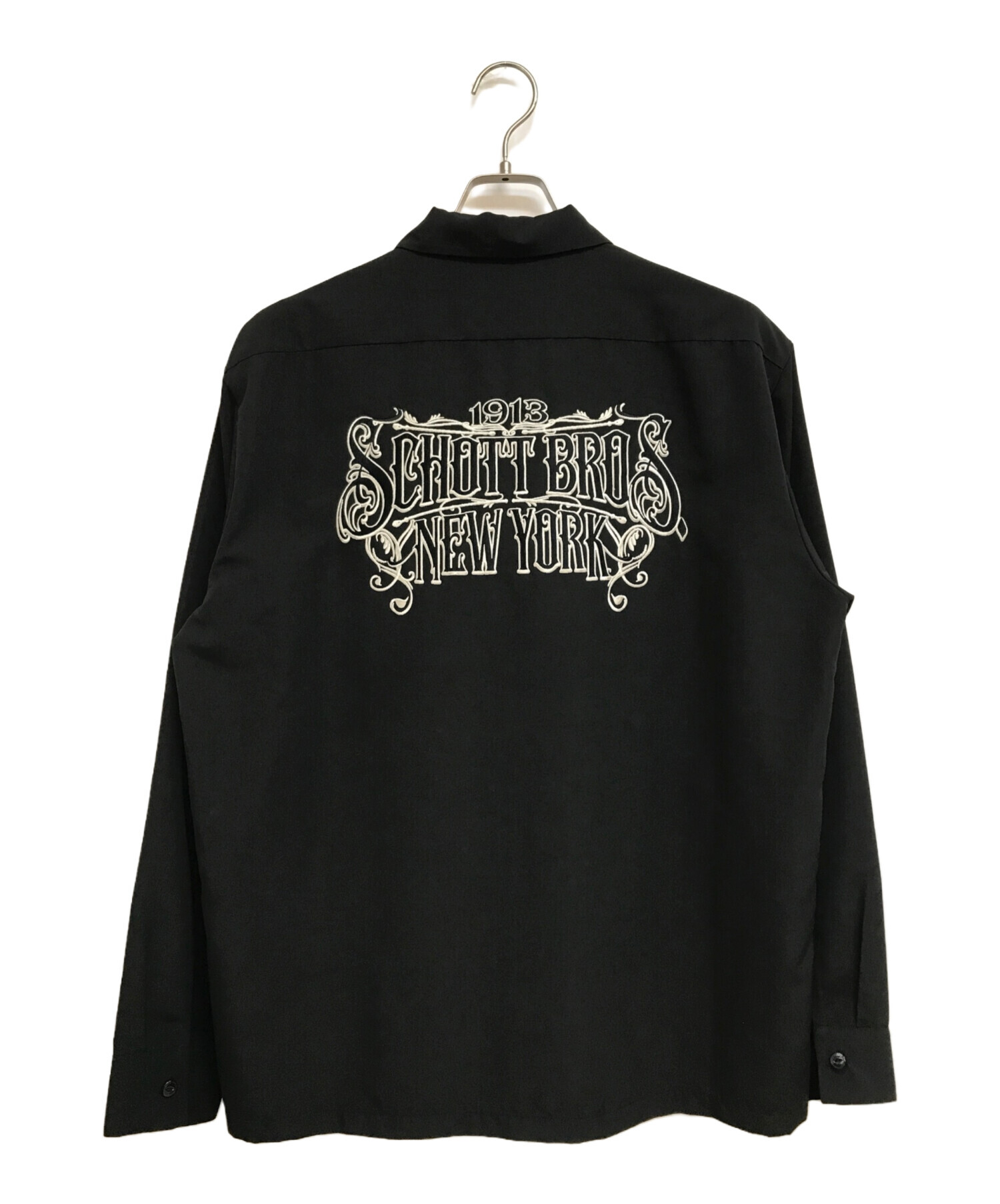 中古・古着通販】Schott (ショット) 長袖刺繍シャツ ブラック