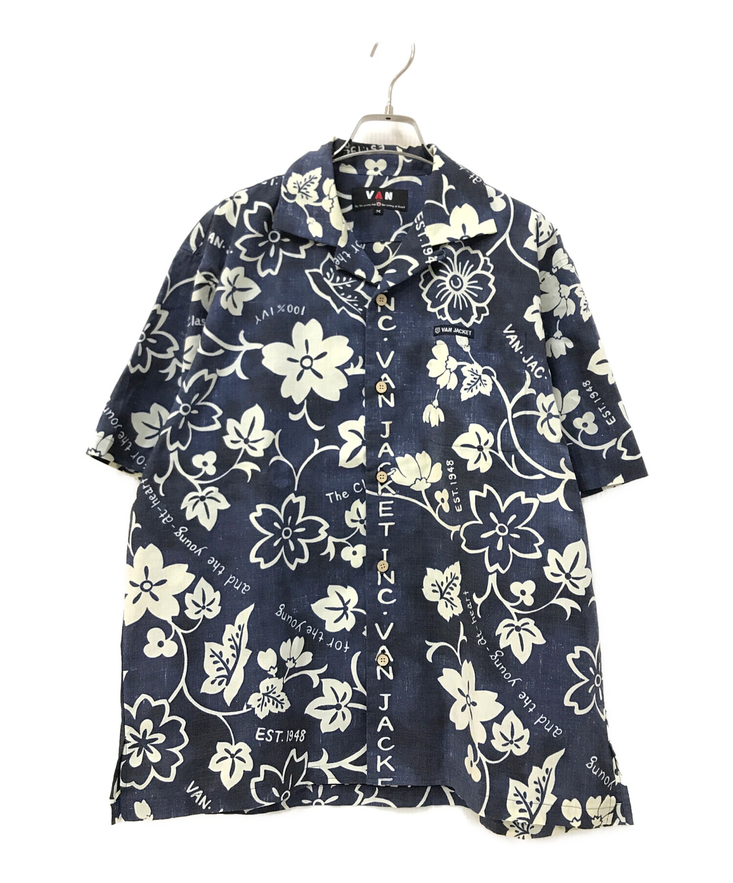 中古・古着通販】VAN (ヴァン) アロハシャツ ネイビー サイズ:M