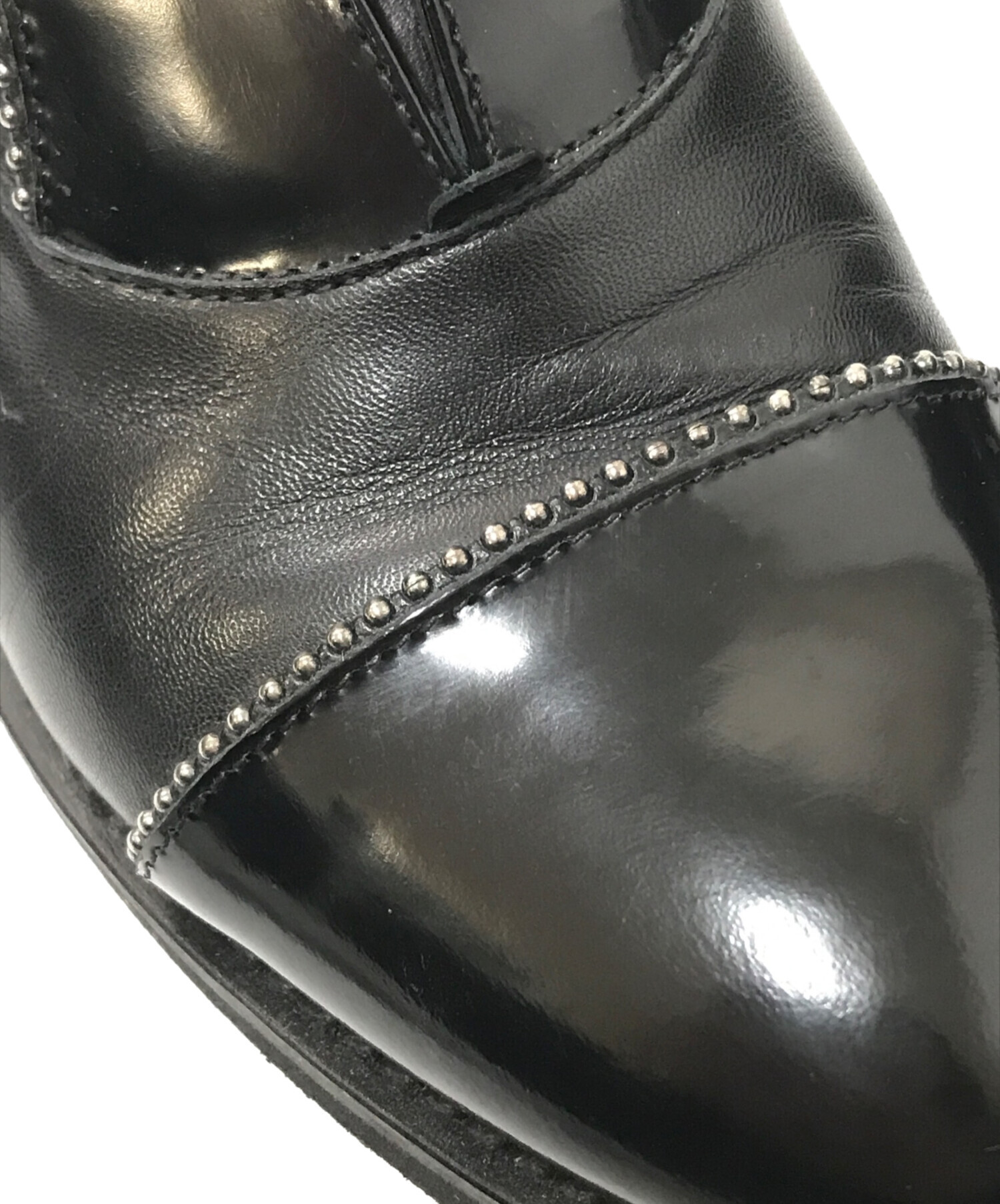 未使用級 LUCA GROSSI ガラスレザー ドレスシューズ 37½ 光沢 黒 未使用級 LUCA GROSSI ガラスレザー ドレスシューズ 37½ 光沢 黒 Luca