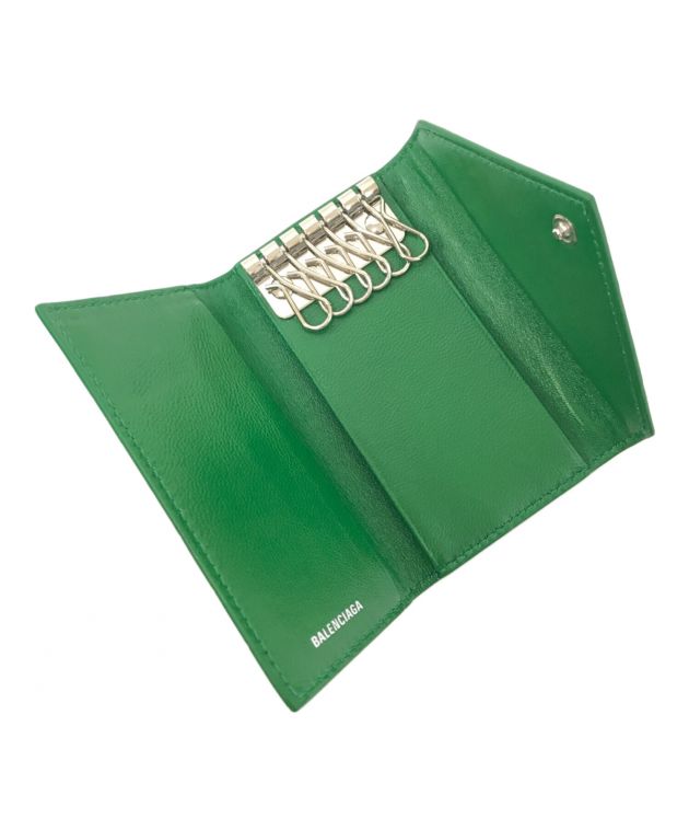 BALENCIAGA ライトグリーン レザーキーケース バレンシアガ キーケース バレンシアガ6連キーケース ペーパー