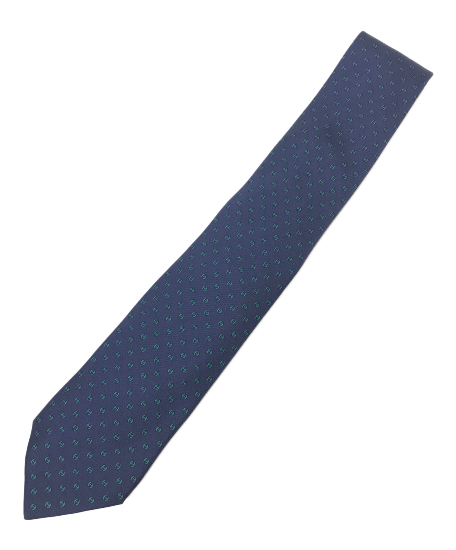 中古・古着通販】HERMES (エルメス) 総柄シルクネクタイ ネイビー