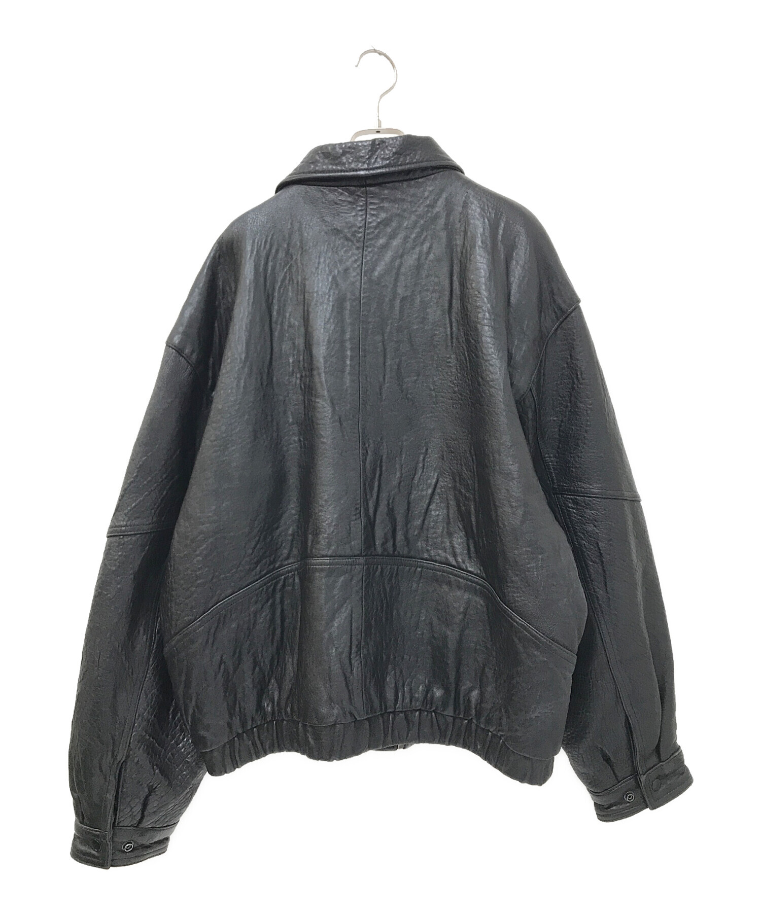 中古・古着通販】AVALANCHE (アヴァランチ) レザーブルゾン ブラック 