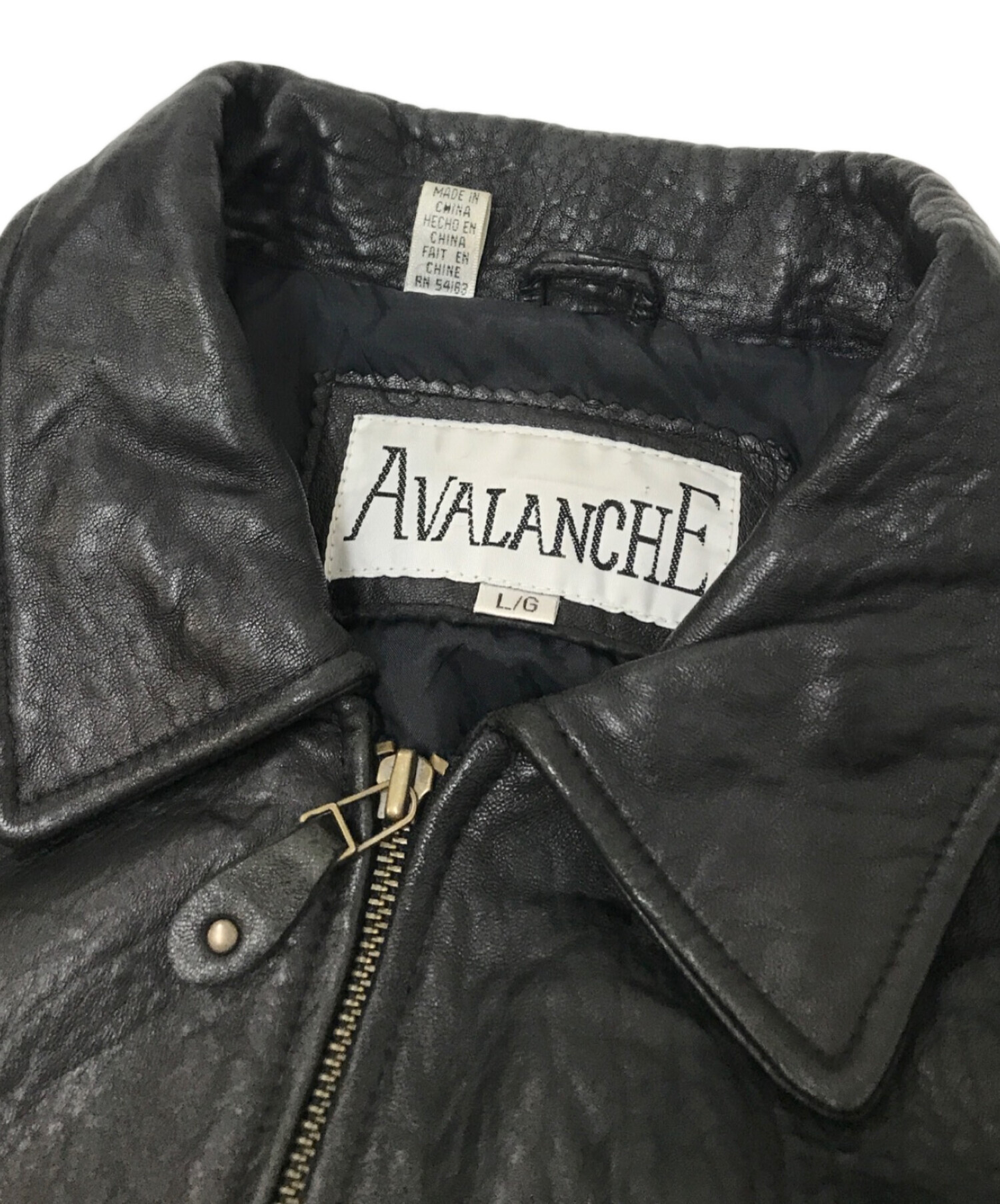 中古・古着通販】AVALANCHE (アヴァランチ) レザーブルゾン ブラック 