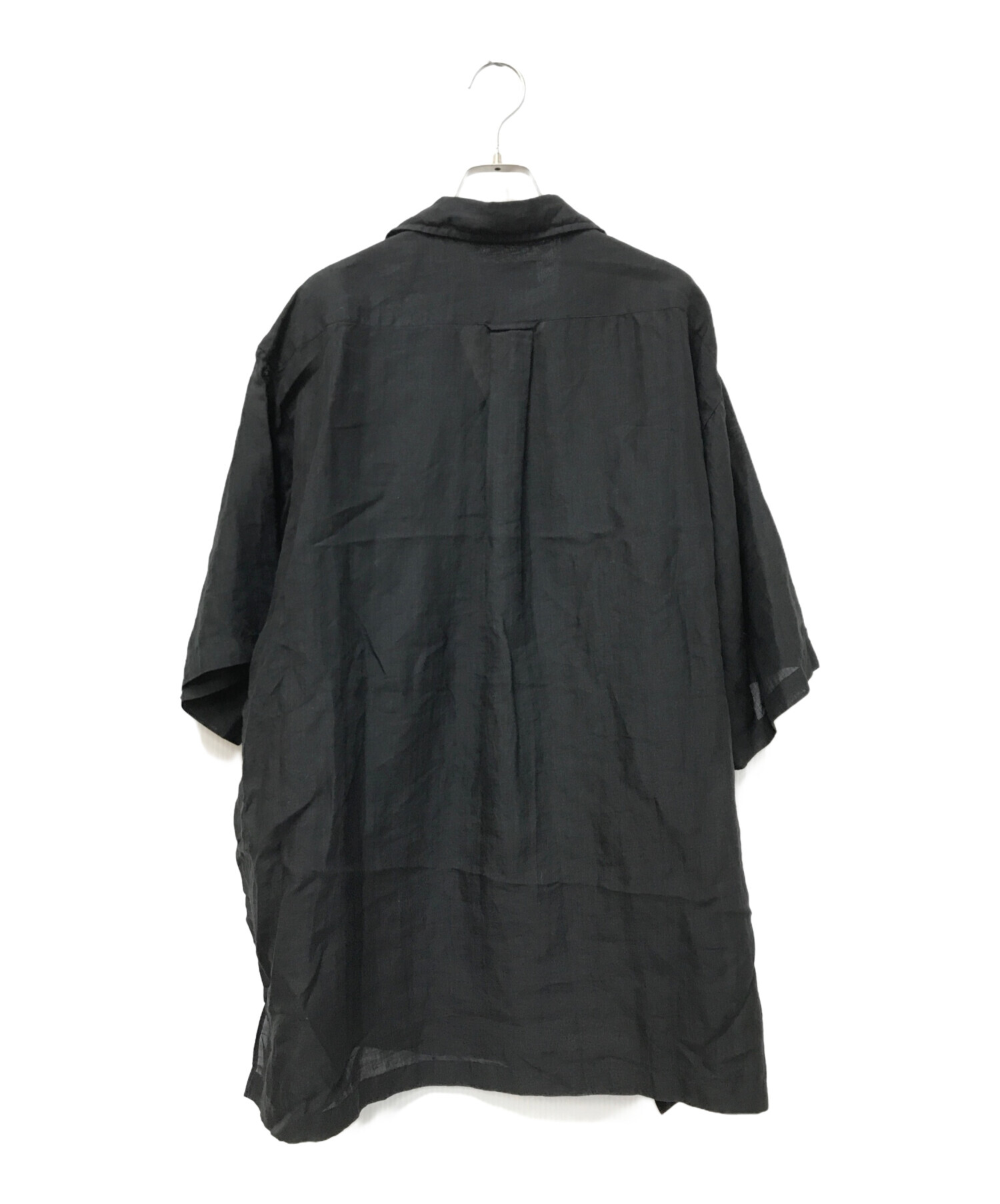中古・古着通販】HERILL (ヘリル) Linen ramie Open collar ブラック