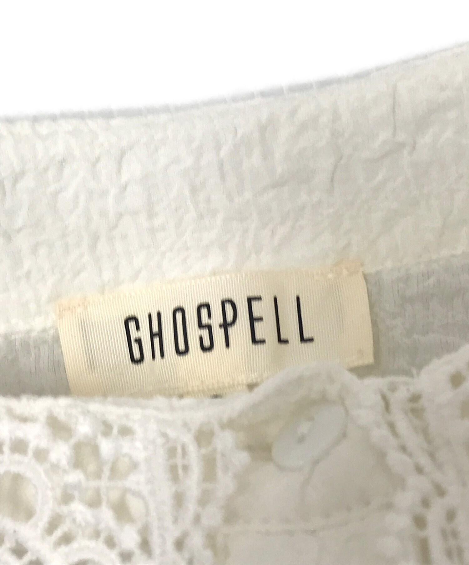 中古・古着通販】GHOSPELL (ゴスペル) レースブラウス ホワイト サイズ 