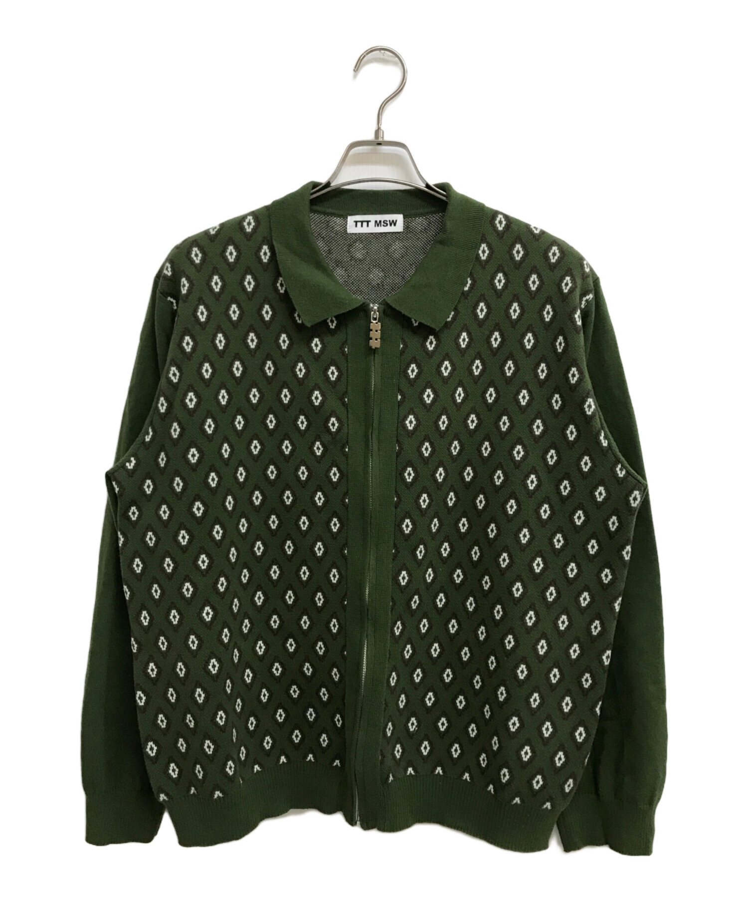 TTT_MSW 23SS Diamond Knit Polo Mサイズ　グリーン 中古・古着通販】TTT MSW (ティー) DIAMOND KNIT POLO グリーン サイズ