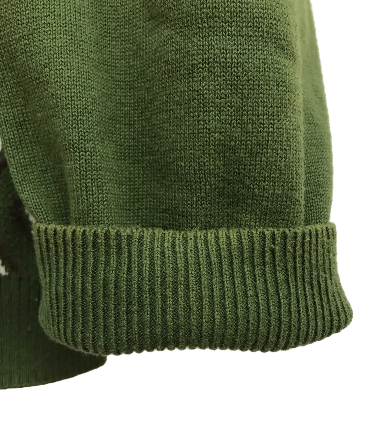 中古・古着通販】TTT MSW (ティー) DIAMOND KNIT POLO グリーン サイズ