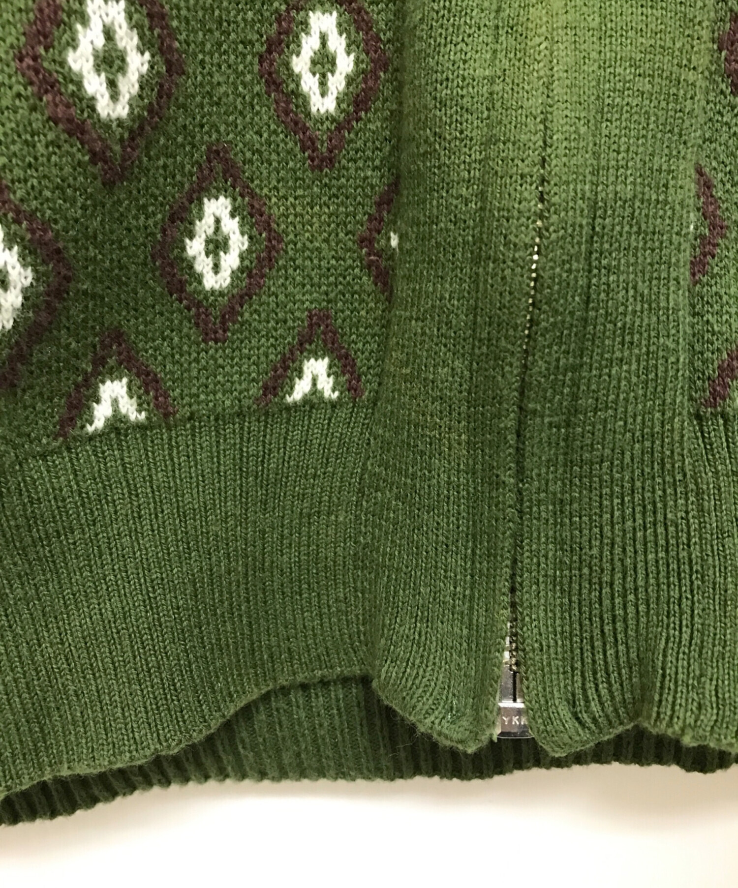 中古・古着通販】TTT MSW (ティー) DIAMOND KNIT POLO グリーン サイズ