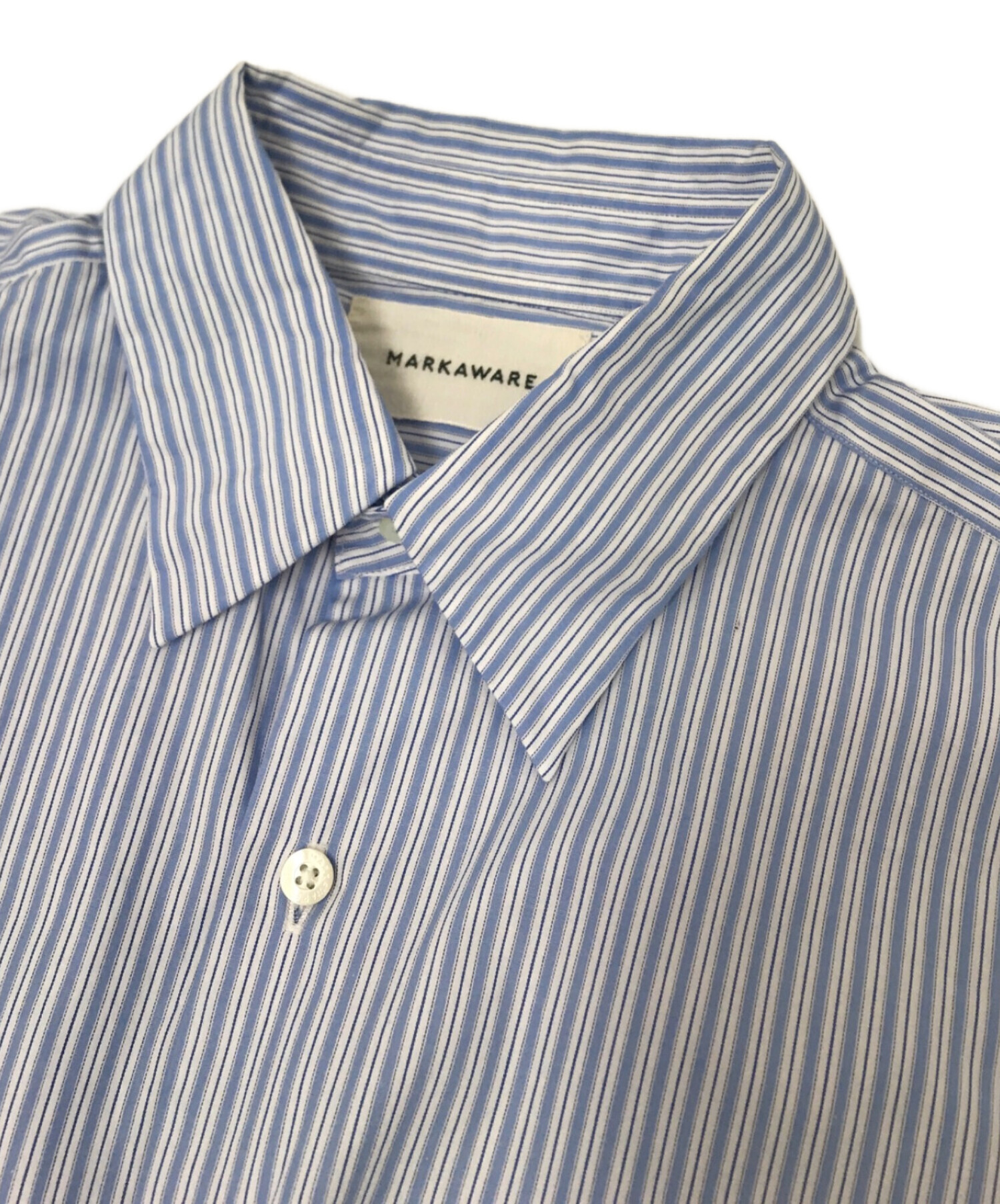美品★MARKAWARE 18SS ストライプ コンフォートフィットシャツ 2 markaware 18SS コンフォートフィットシャツ 1 ストライプ