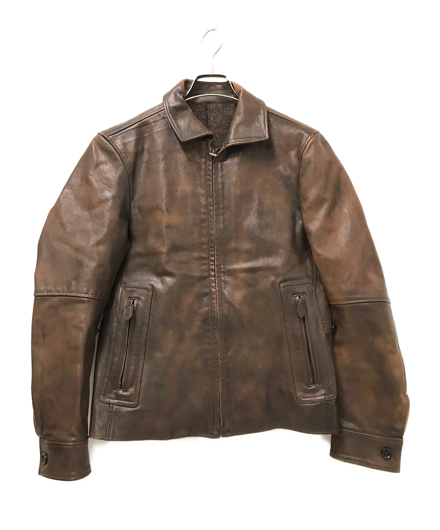 アルチザン　ブラウン レザージャケット 中古・古着通販】ARTISAN (アルチザン) レザージャケット ブラウン