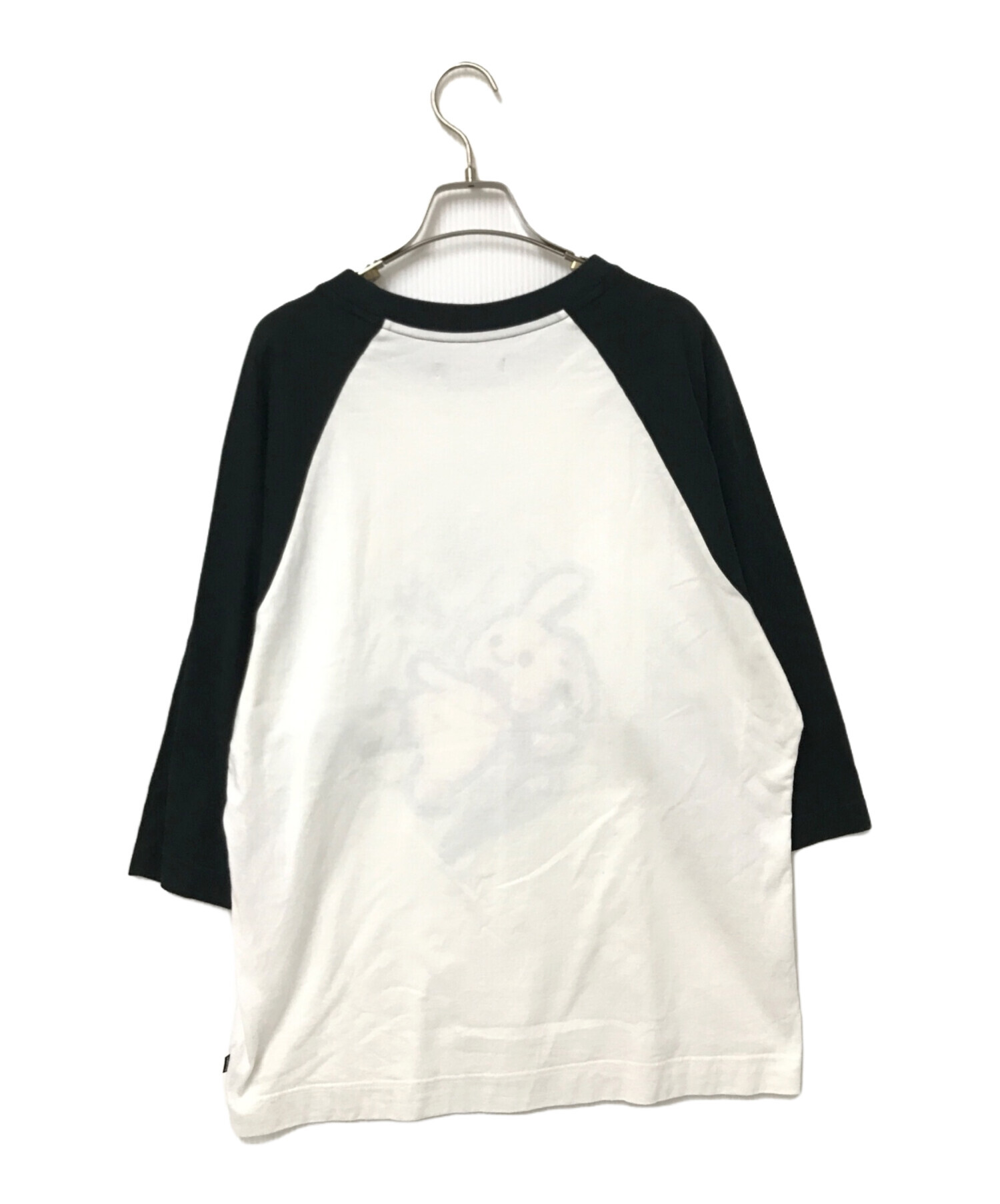 中古・古着通販】CUNE (キューン) ラグランTシャツ ホワイト×ブラック 