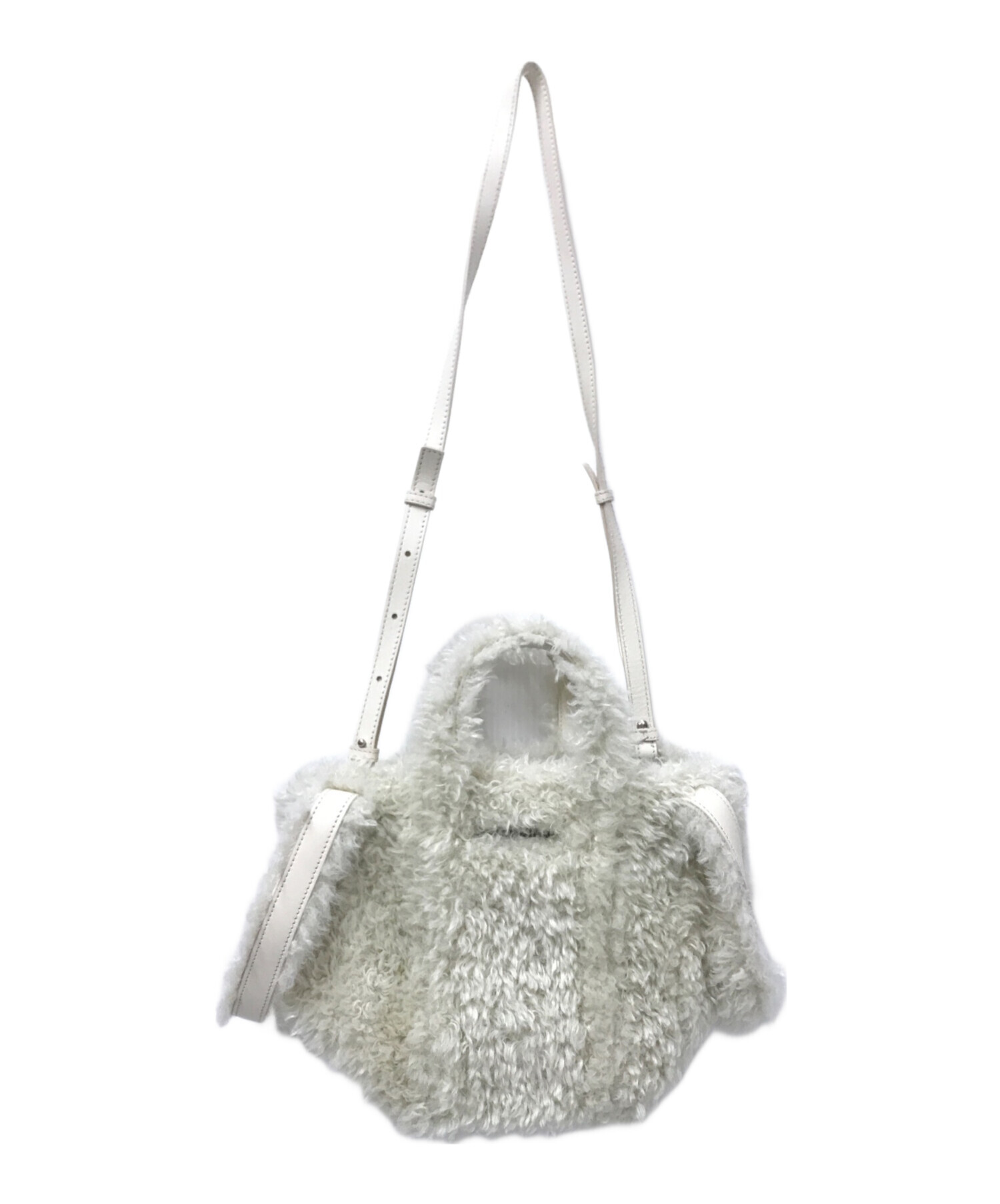 BALENCIAGA バレンシアガ ショルダーバッグ - 白 【古着】【中古】 BALENCIAGA - BALENCIAGA バレンシアガ ショルダーバッグ 白 【古着