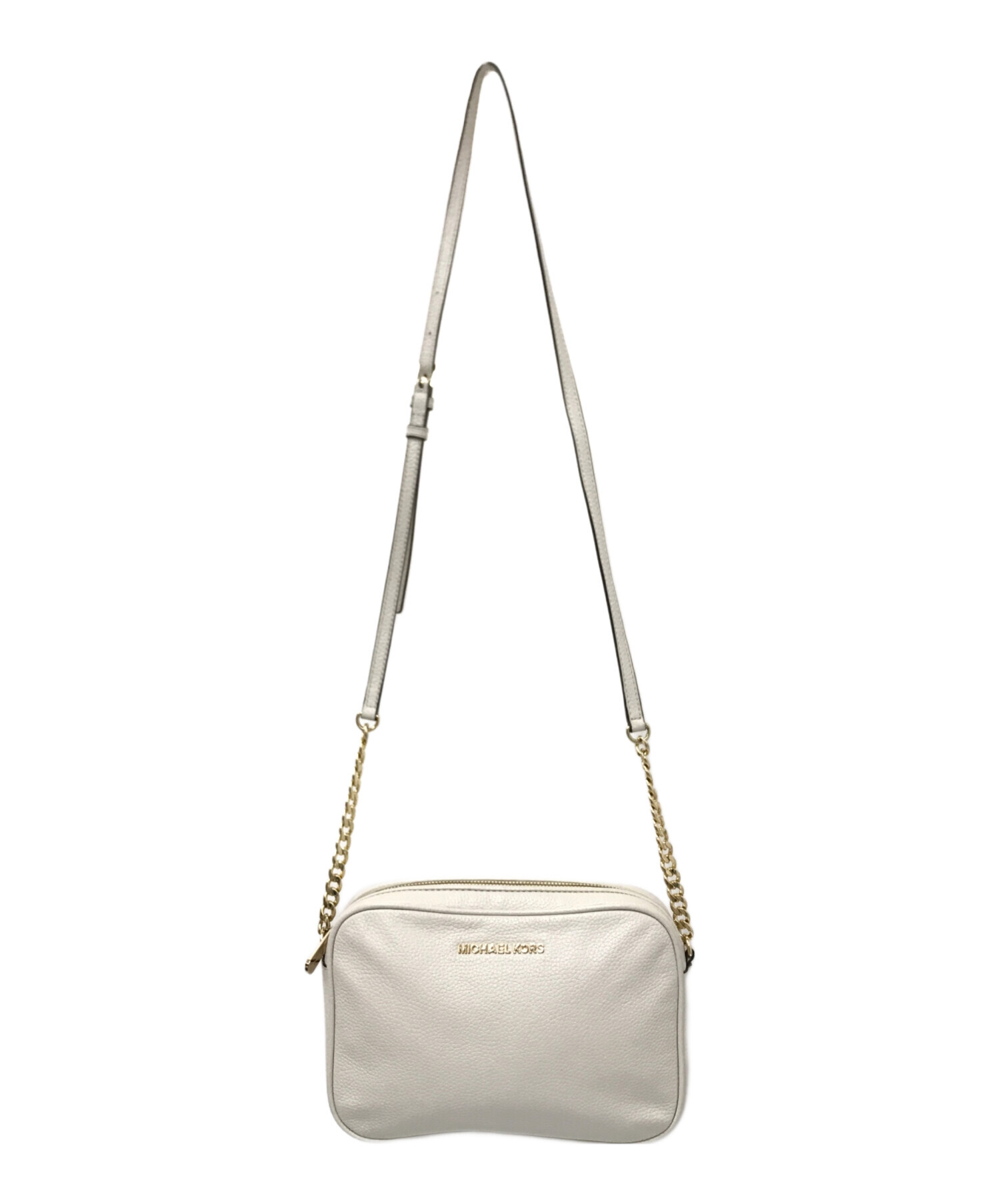 新品》MICHAEL KORS ホワイト レザー ショルダーバッグ 【公式通販】