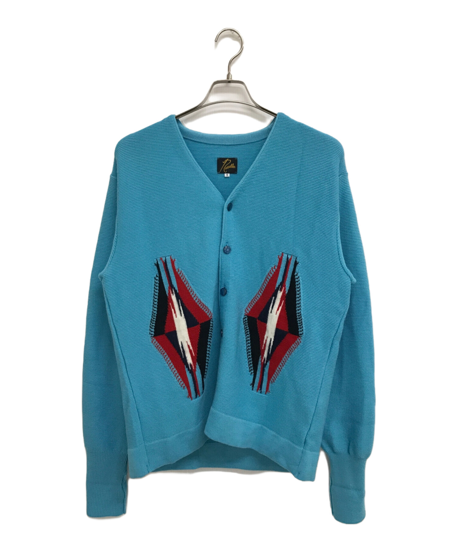 中古・古着通販】Needles (ニードルズ) V Neck Cardigan ブルー サイズ 