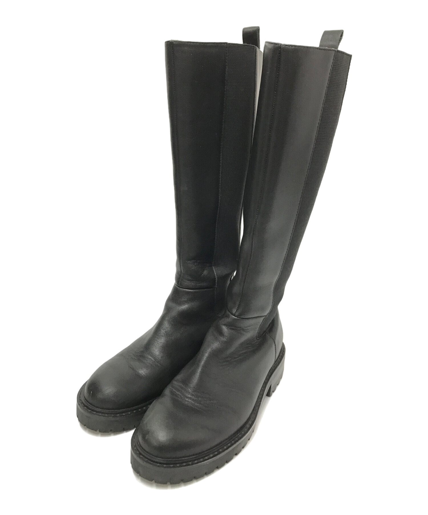 THEORY セオリー サイドゴア ブーツ チェルシーブーツ 36 中古・古着通販】theory (セオリー) サイドゴアロングブーツ ブラック