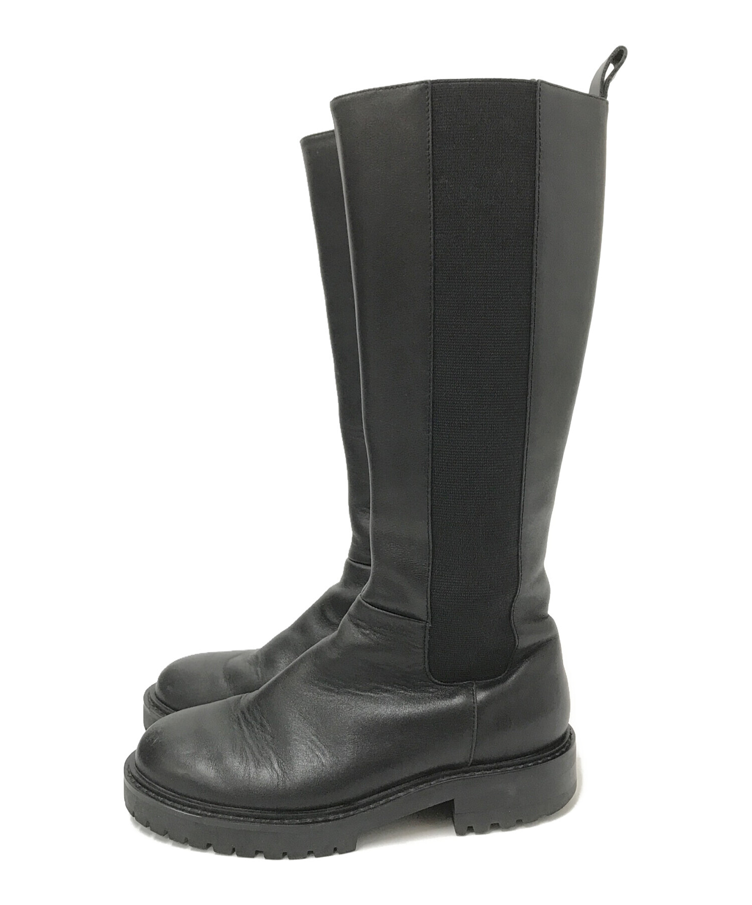 THEORY セオリー サイドゴア ブーツ チェルシーブーツ 36 中古・古着通販】theory (セオリー) サイドゴアロングブーツ ブラック