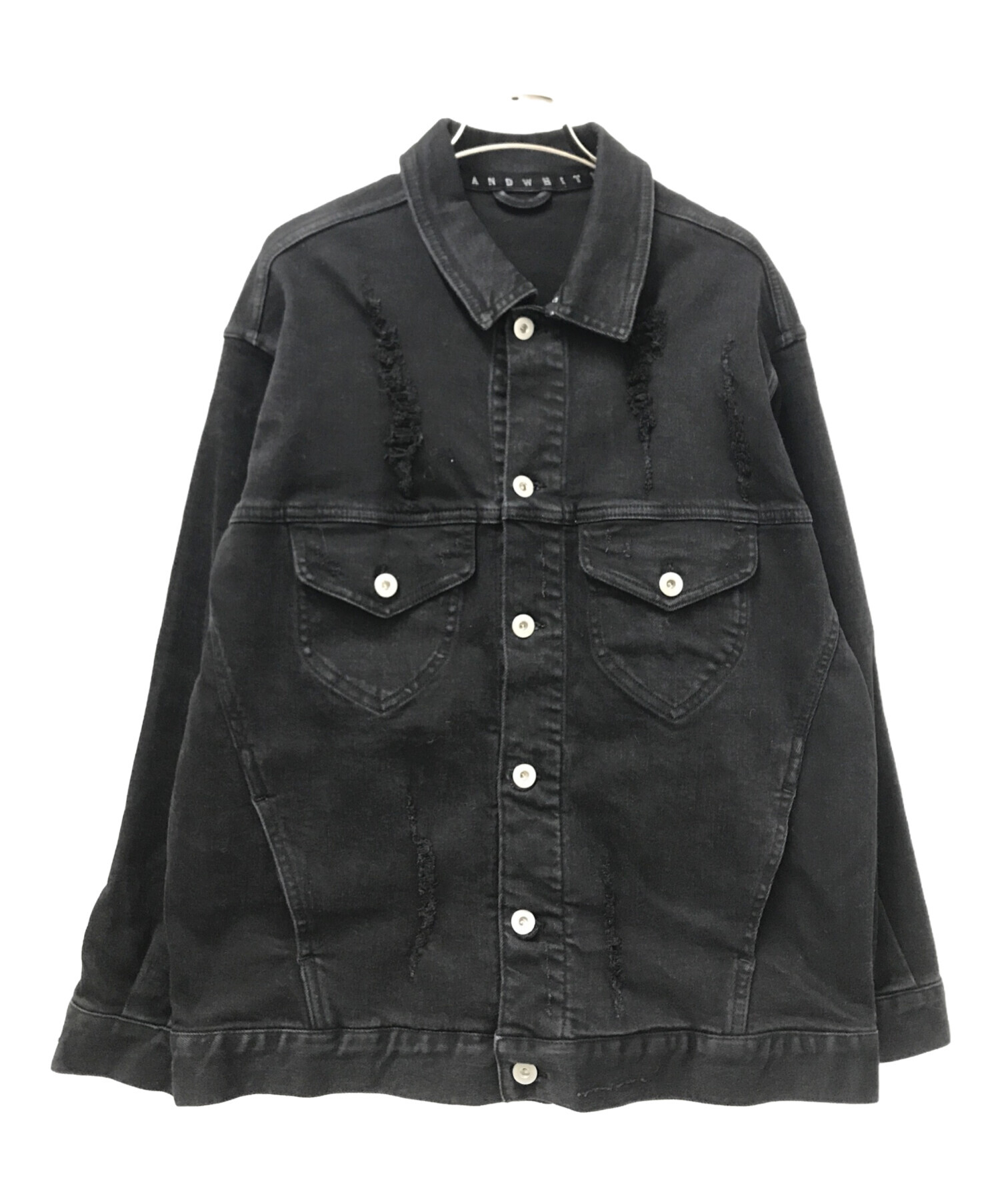 中古・古着通販】WHITELAND (ホワイトランド) ダメージ加工ブラック 
