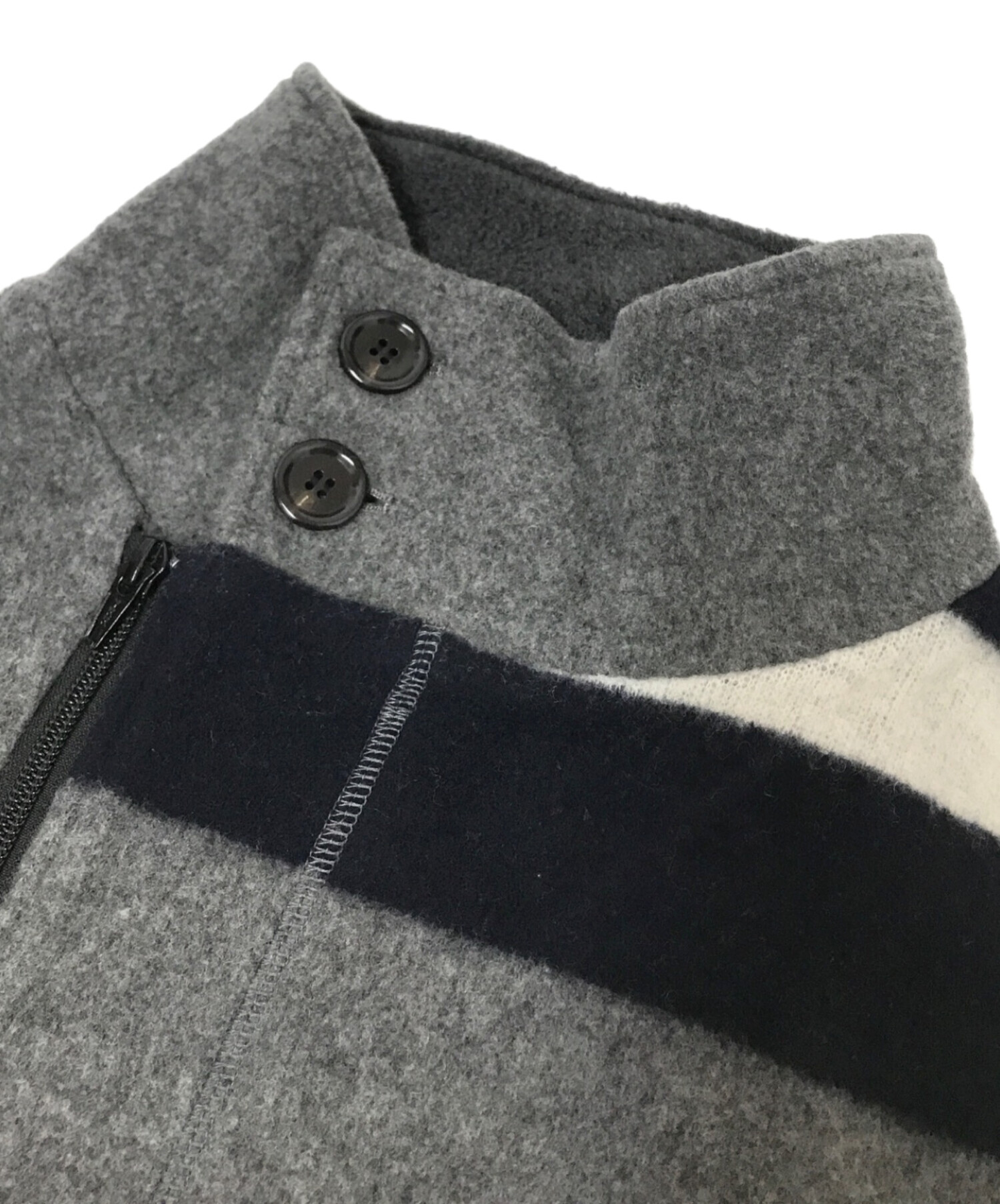 中古・古着通販】gomme (ゴム) 切替フリースジャケット グレー サイズ