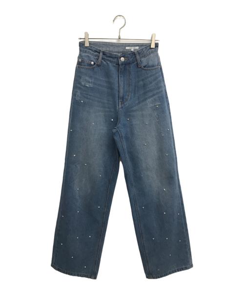 CADUNE/ビジュー付きデニムトップス 中古・古着通販】CADUNE (カデュネ) ビジュー付デニムパンツ