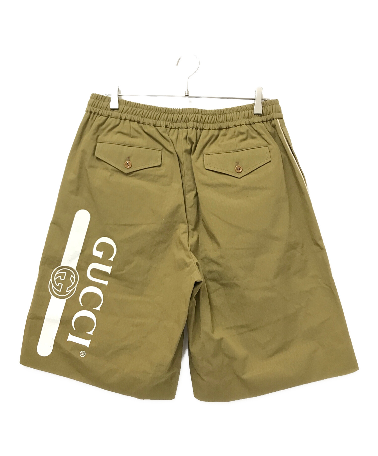 中古・古着通販】GUCCI (グッチ) PRINTED LOGO LEG SHORT オリーブ