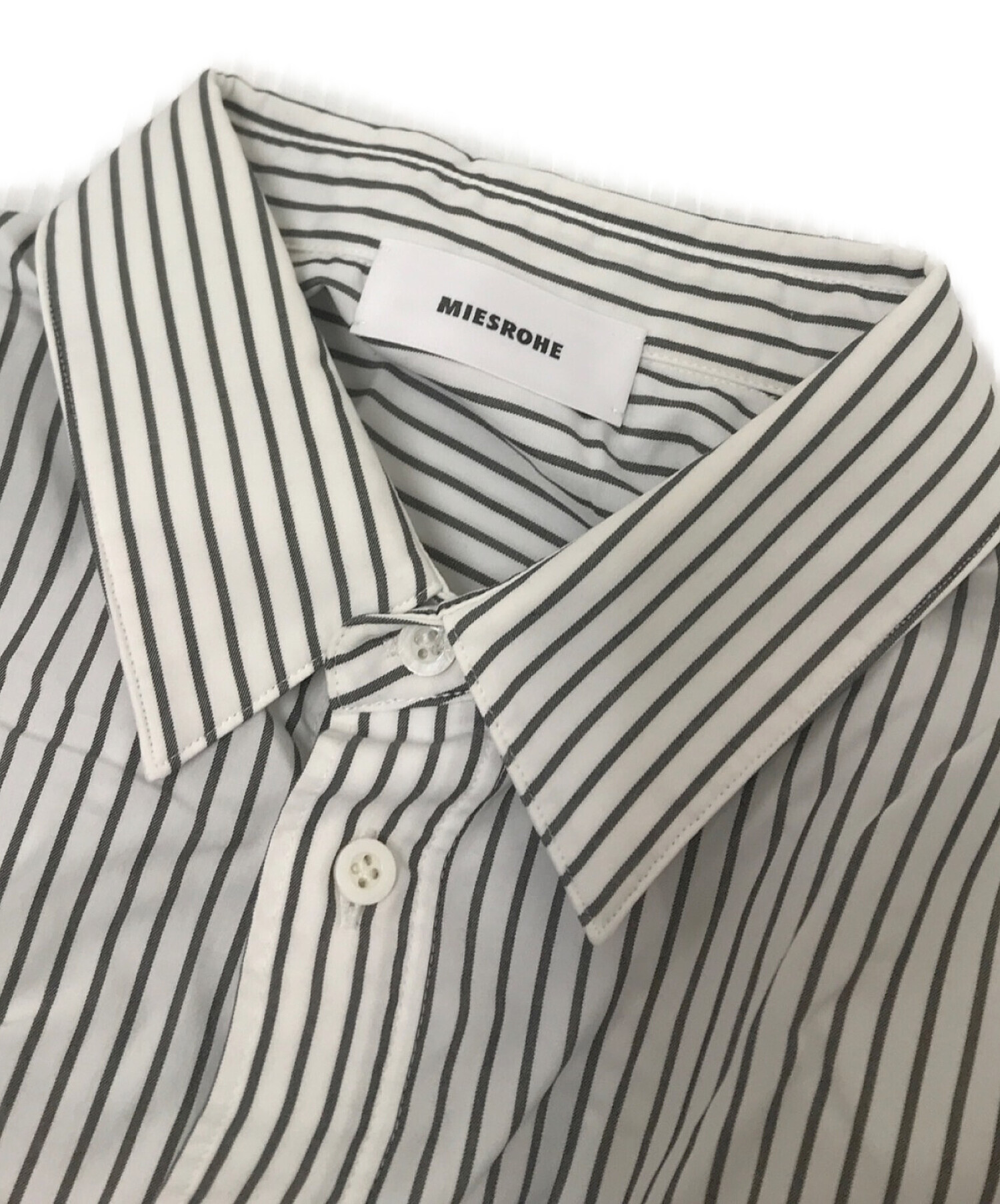 中古・古着通販】MIESROHE (ミースロエ) ストライプシャツ ホワイト 