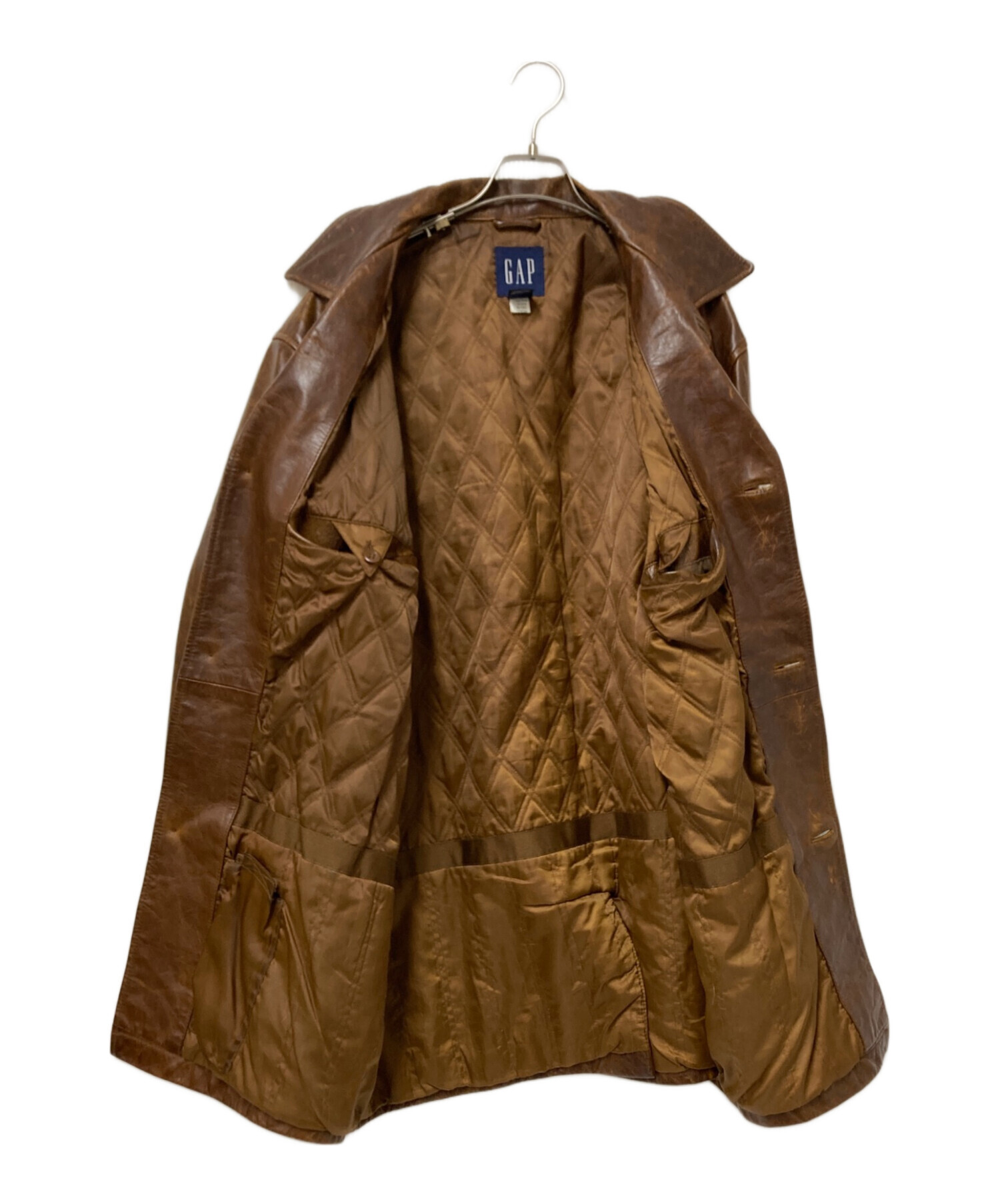 中古・古着通販】GAP (ギャップ) レザーカーコート ブラウン サイズ:L