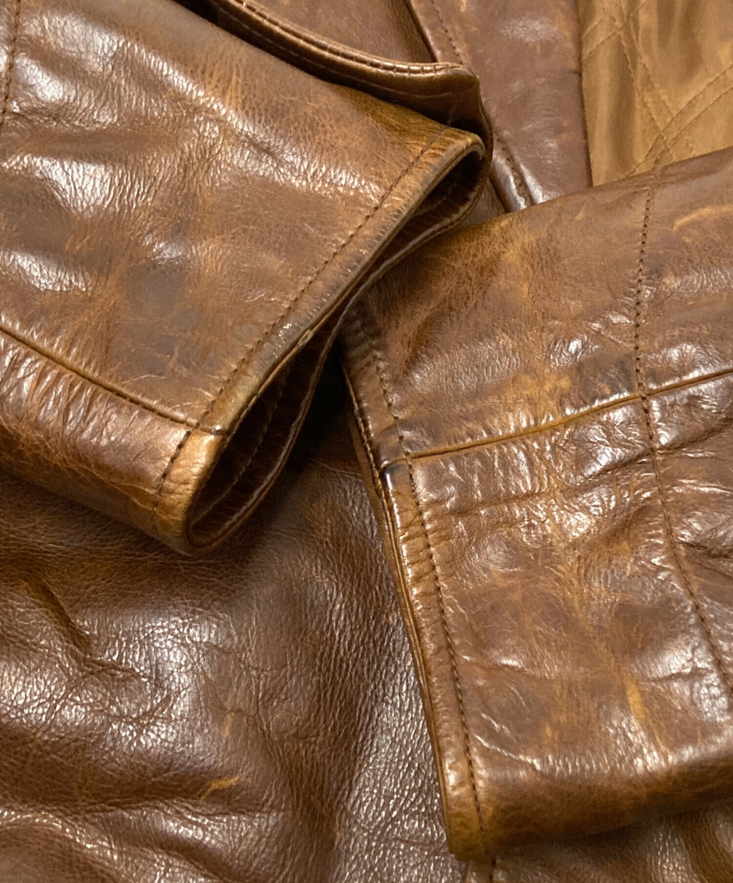 中古・古着通販】GAP (ギャップ) レザーカーコート ブラウン サイズ:L