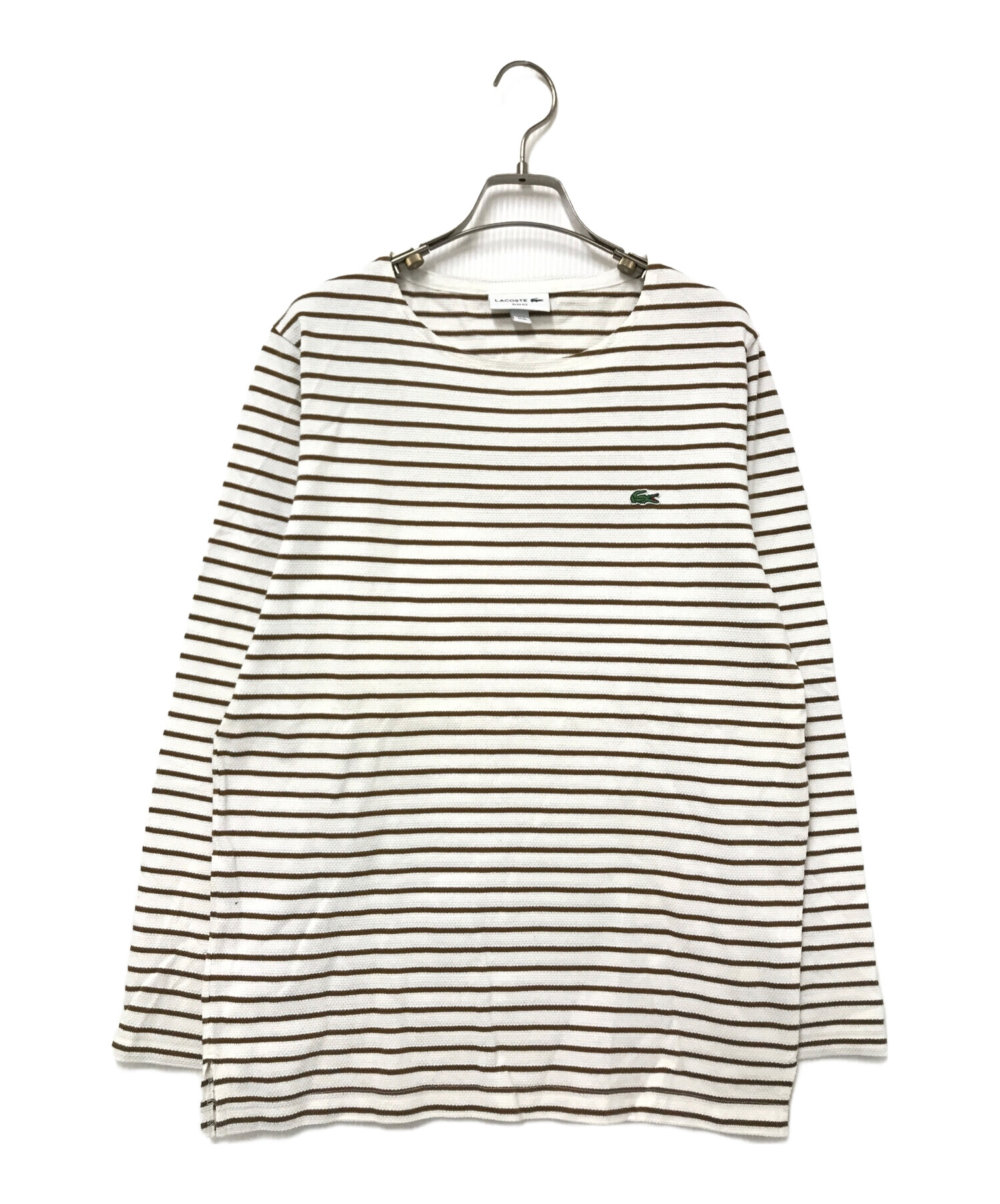中古・古着通販】LACOSTE (ラコステ) ボーダーカットソー ブラウン 