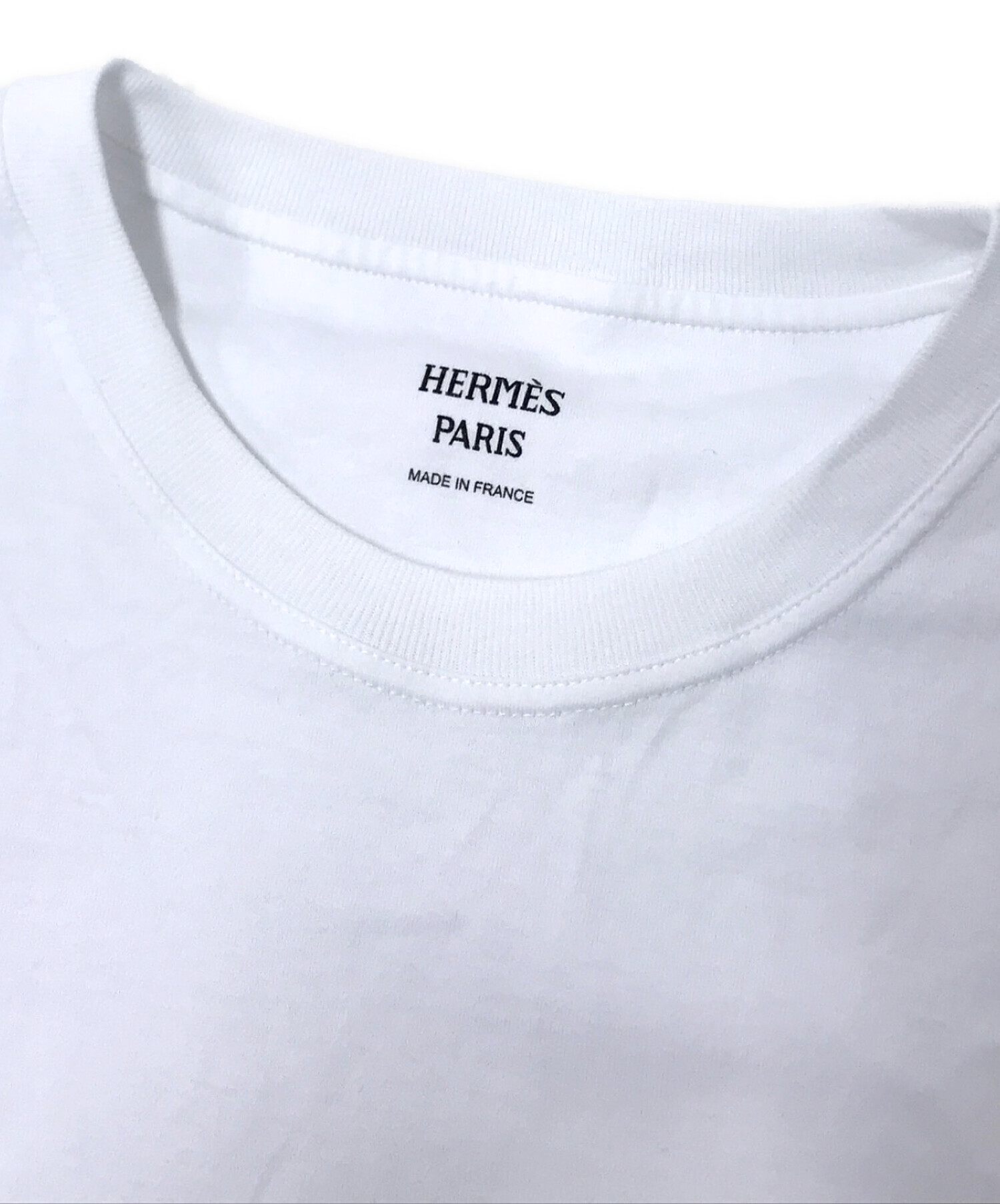 中古・古着通販】HERMES (エルメス) Hロゴ刺繍半袖ワンピース ホワイト