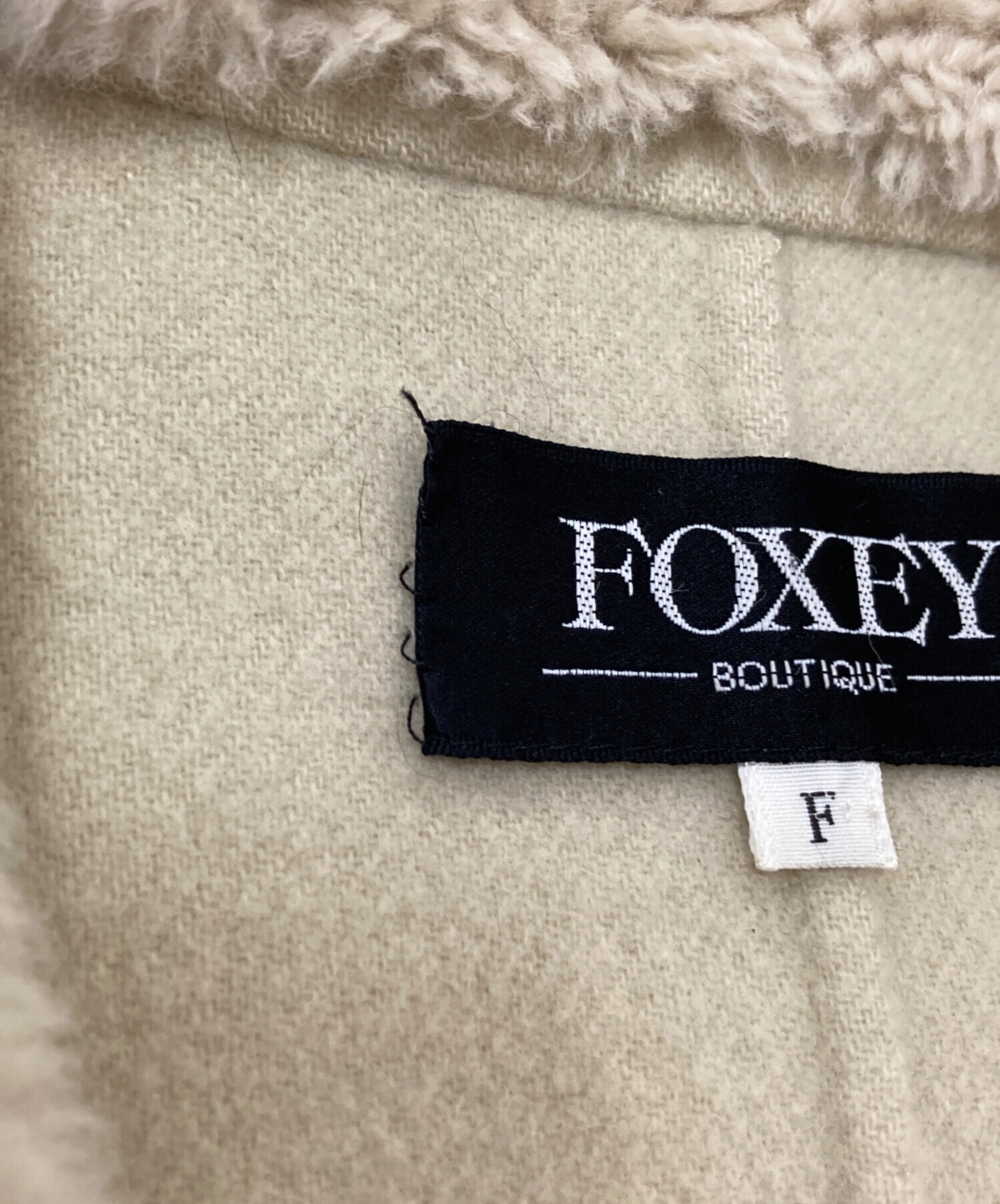 中古・古着通販】FOXEY (フォクシー) カシミヤ混ウールコート ベージュ