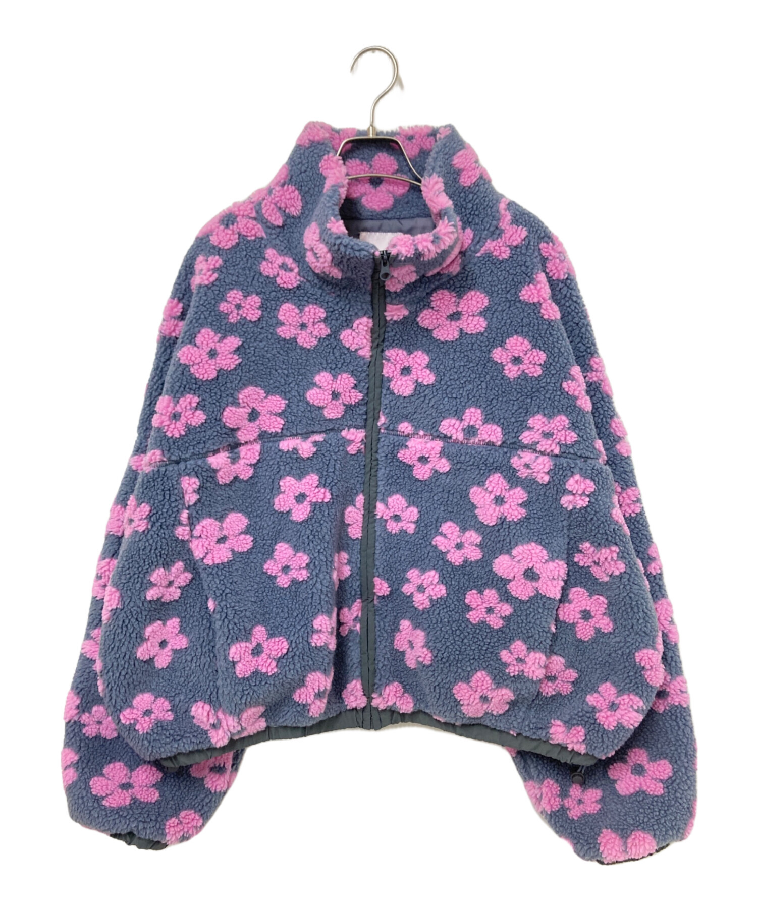 中古・古着通販】ELLE girl (エルガール) フラワーボアブルゾン グレー 