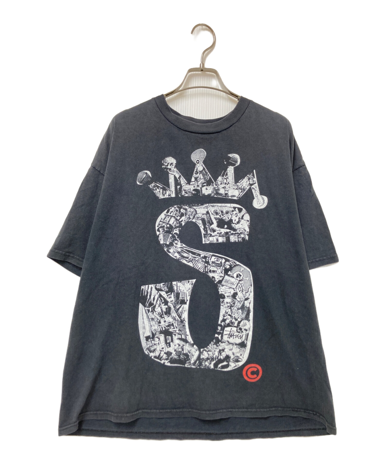 中古・古着通販】stussy (ステューシー) クラウンロゴプリントTシャツ 