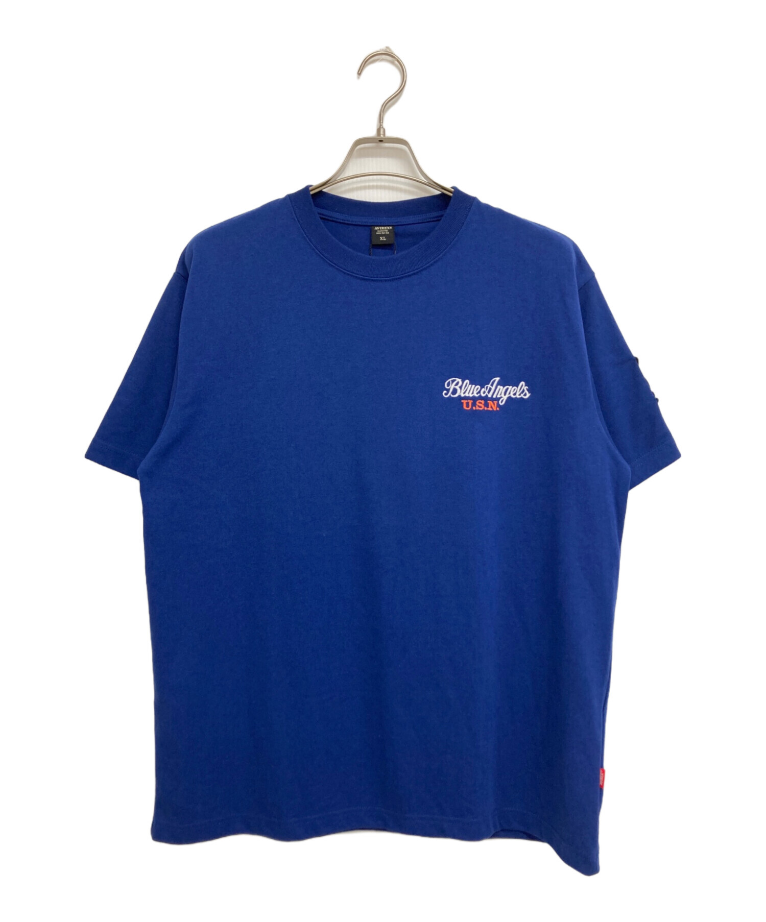 中古・古着通販】AVIREX (アヴィレックス) EMBROIDERED T-SHIRT ブルー 