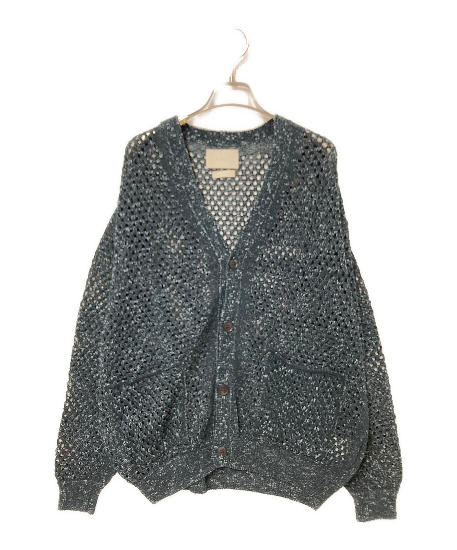 中古・古着通販】YOKE (ヨーク) MESHED KNIT CARDIGAN グリーン サイズ 
