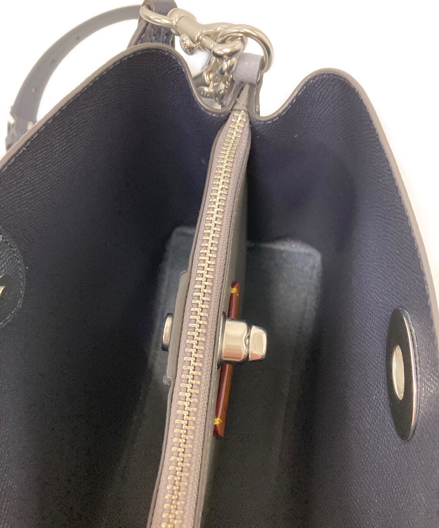 コーチ ウィロウ バケット バッグ レディース 【中古】 中古・古着通販】COACH (コーチ) ウィロウ バケット バッグ グレー