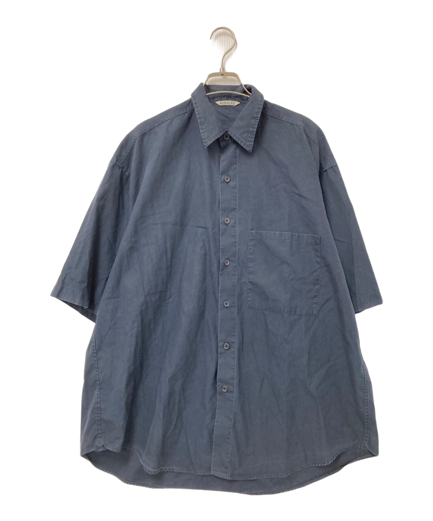 AURALEE ネイビー 半袖シャツ　サイズ3　A20SS08TN 中古・古着通販】AURALEE (オーラリー) WASHED FINX TWILL HALF SLEEVE