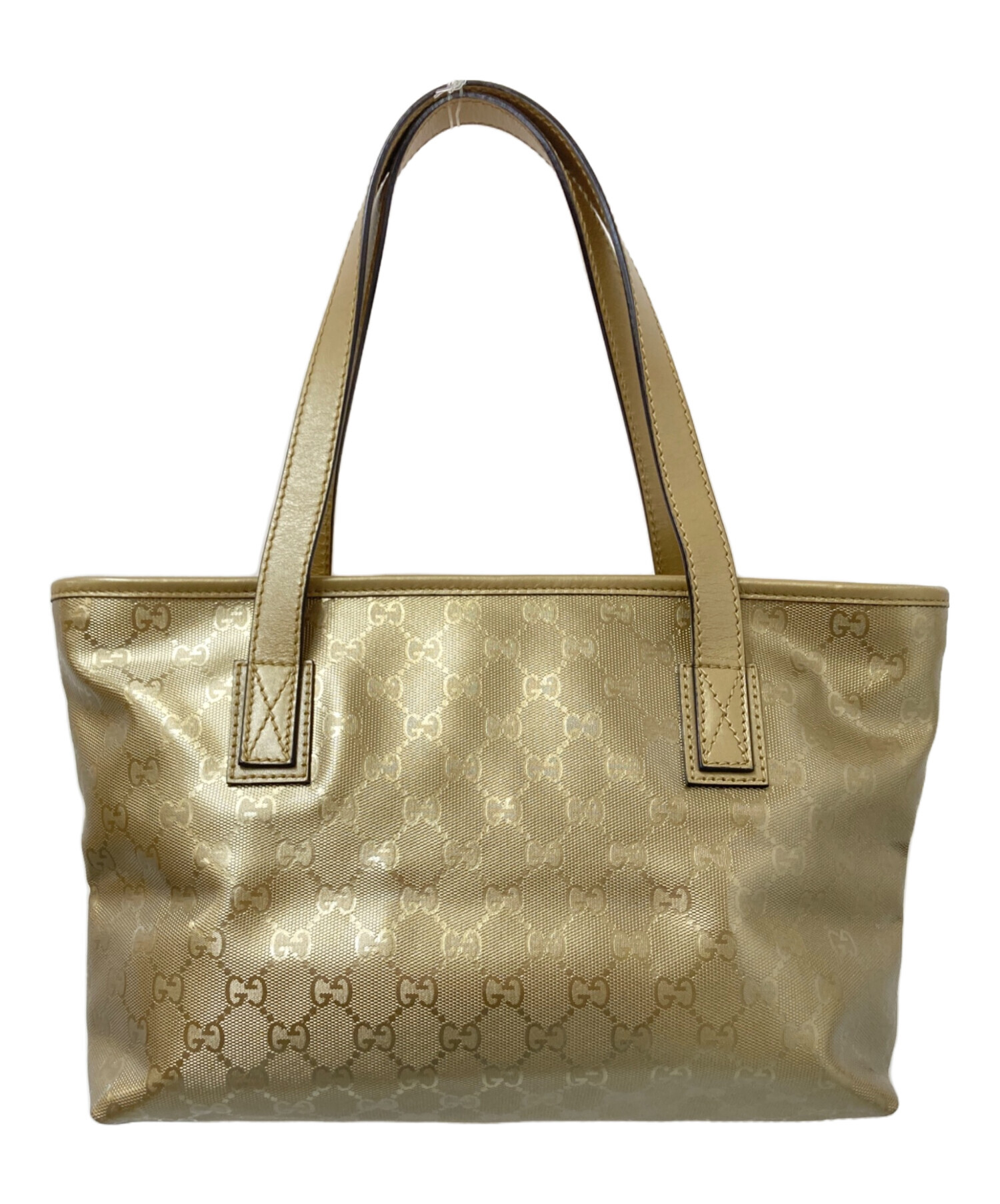 中古・古着通販】GUCCI (グッチ) GG柄インプリメトートバッグ ゴールド  