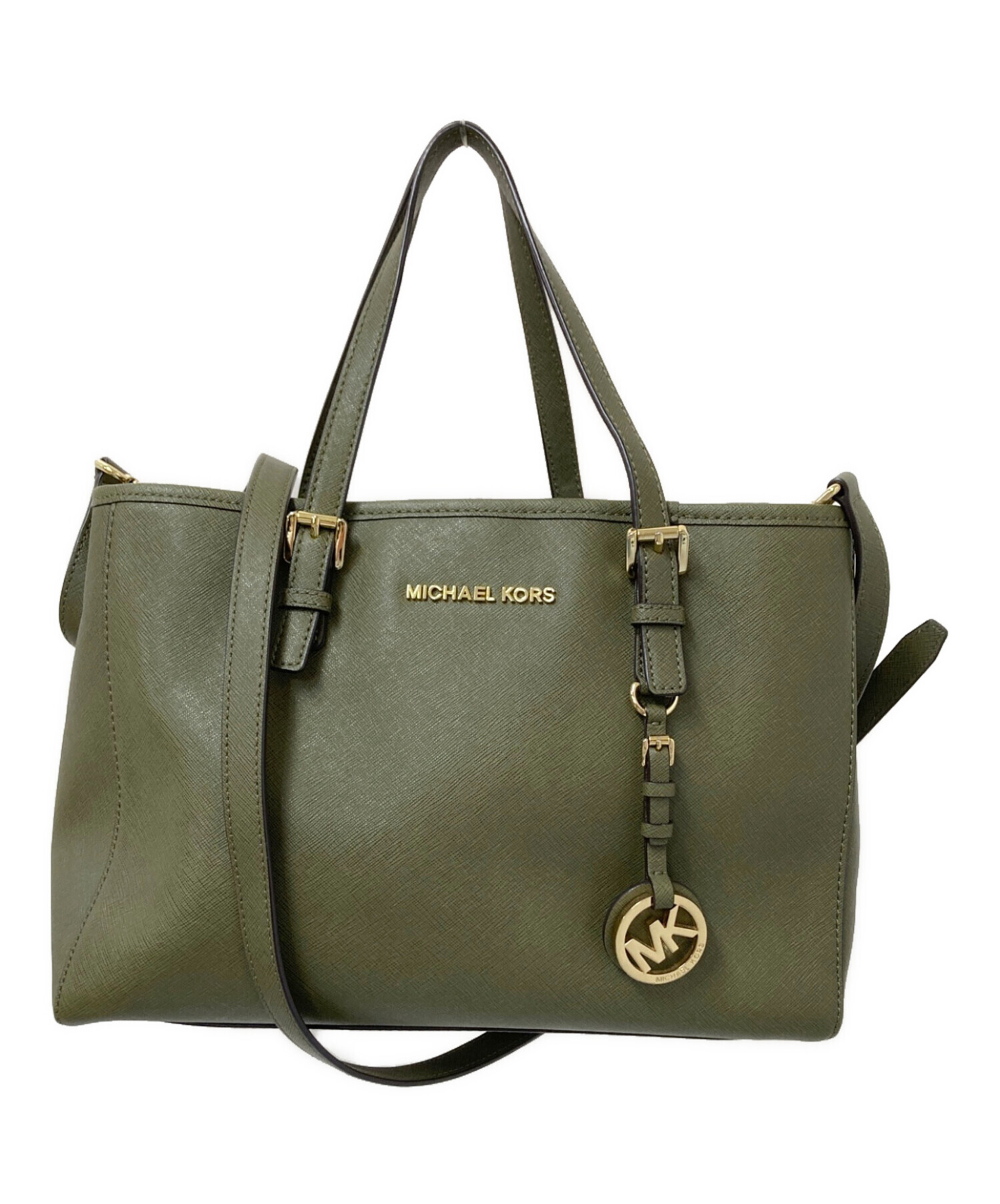 MICHAEL KORS 2way ショルダーバッグ オリーブ 中古・古着通販】MICHAEL KORS (マイケルコース) 2WAYショルダーバッグ