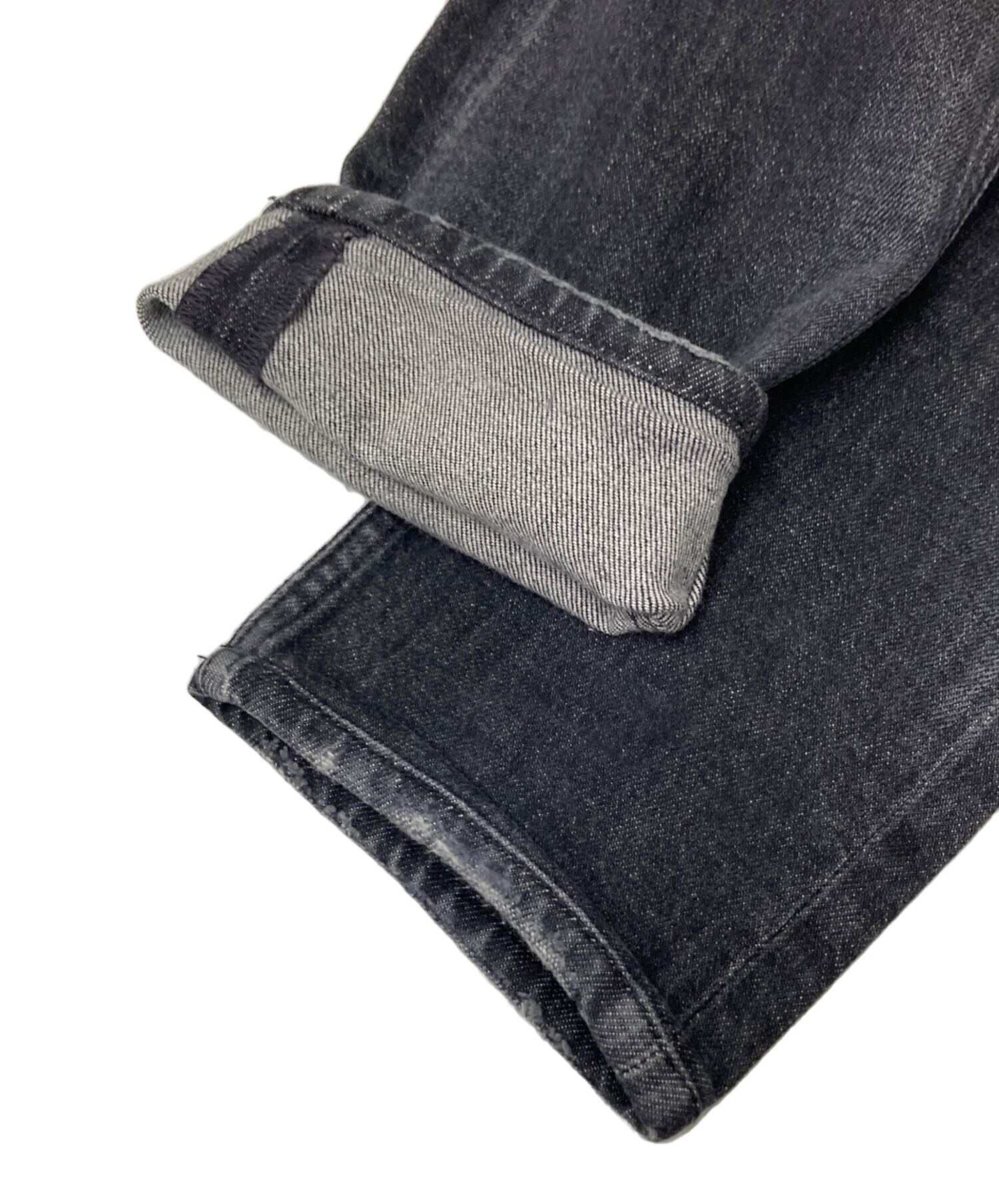 中古・古着通販】Denham (デンハム) 加工デニムﾊﾟﾝﾂ ブラック サイズ 