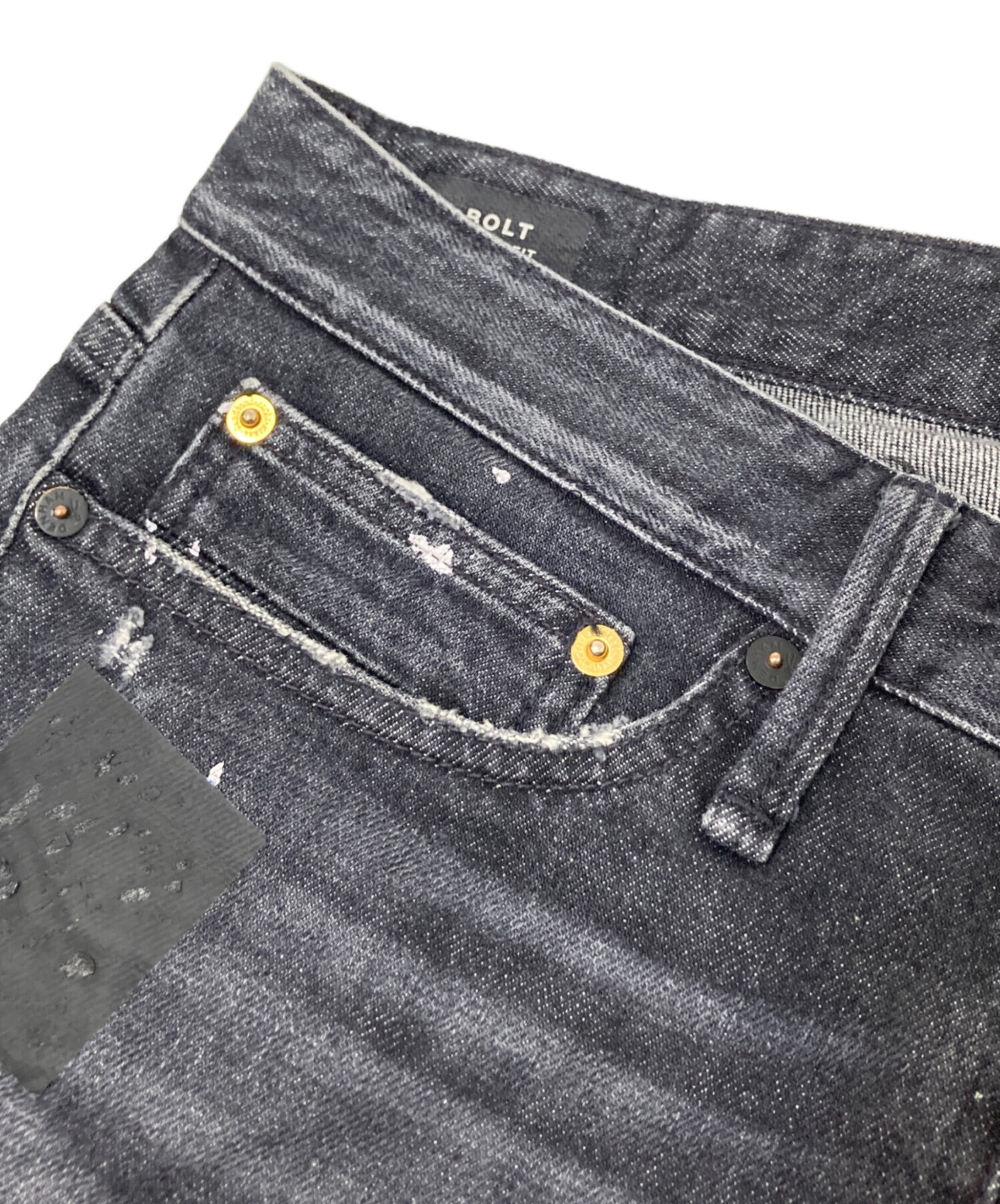 中古・古着通販】Denham (デンハム) 加工デニムﾊﾟﾝﾂ ブラック サイズ 