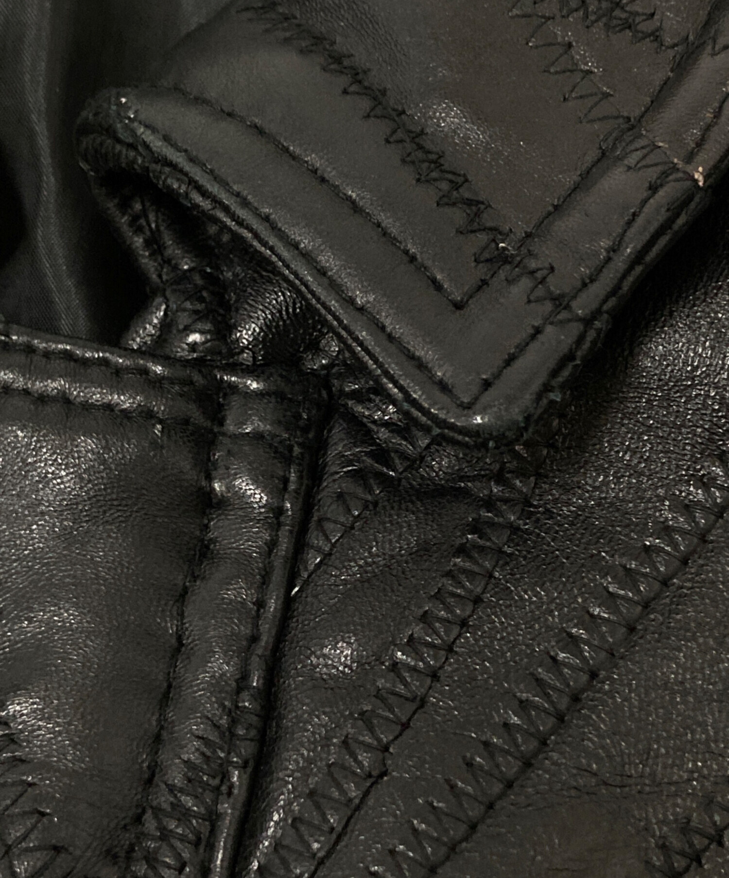 中古・古着通販】古着 (フルギ) ラムレザージャケット ブラック サイズ