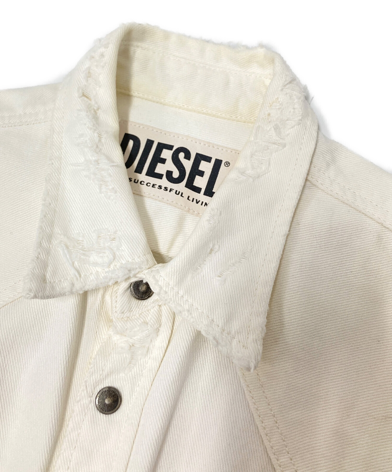 中古・古着通販】DIESEL (ディーゼル) ダメージ加工ウエスタンシャツ 