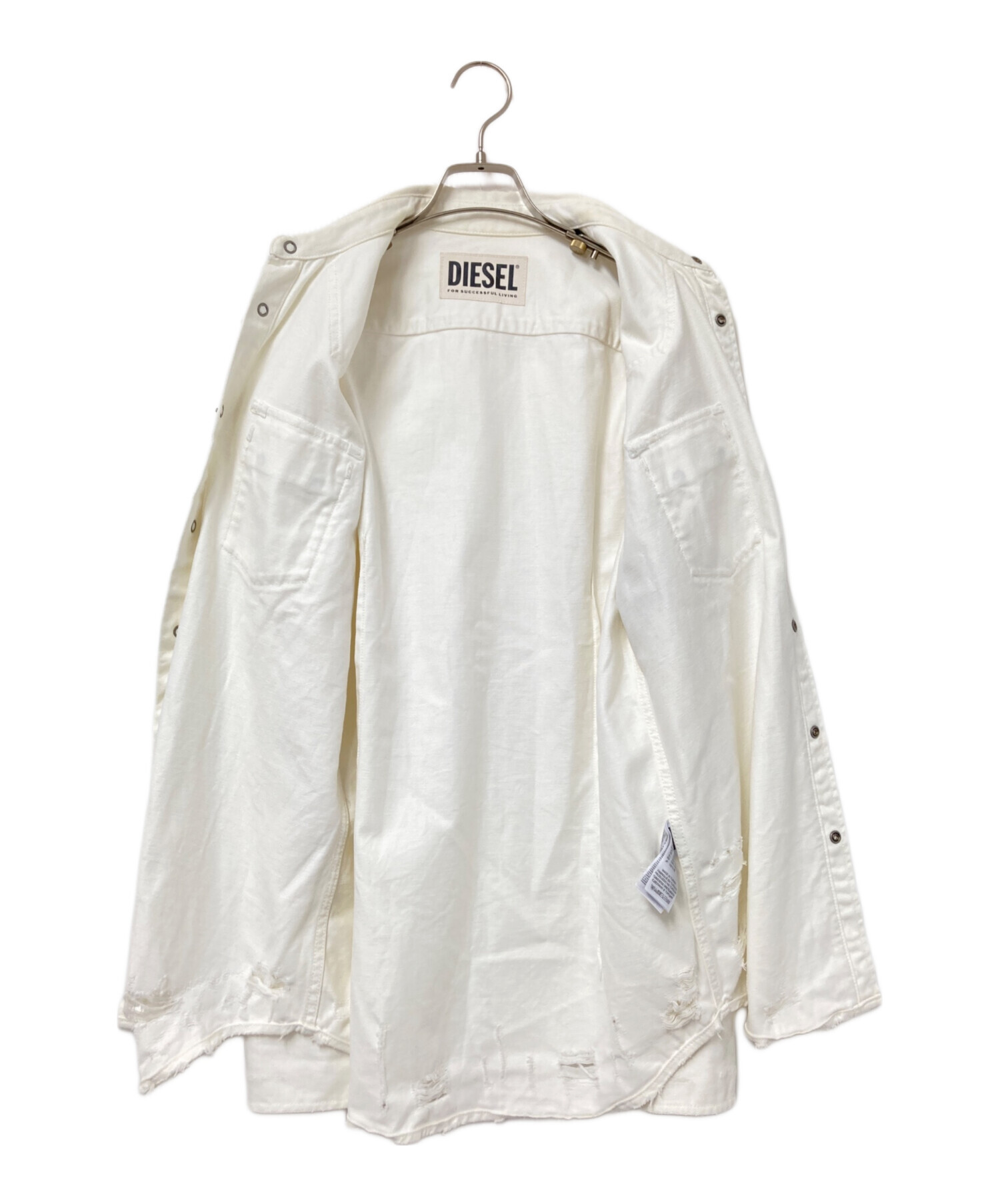中古・古着通販】DIESEL (ディーゼル) ダメージ加工ウエスタンシャツ 